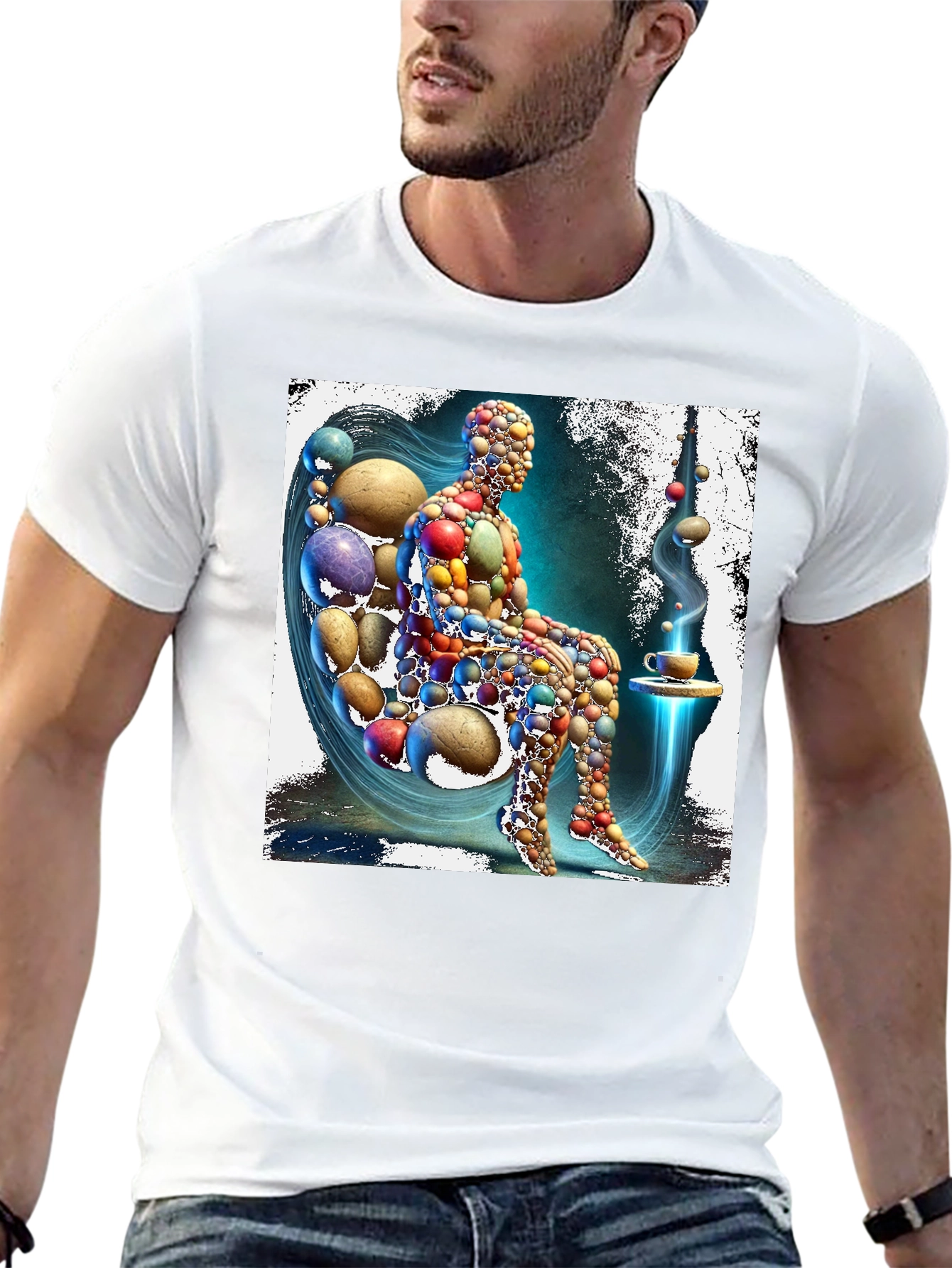 Abstract Pebble Person Black T-Shirt