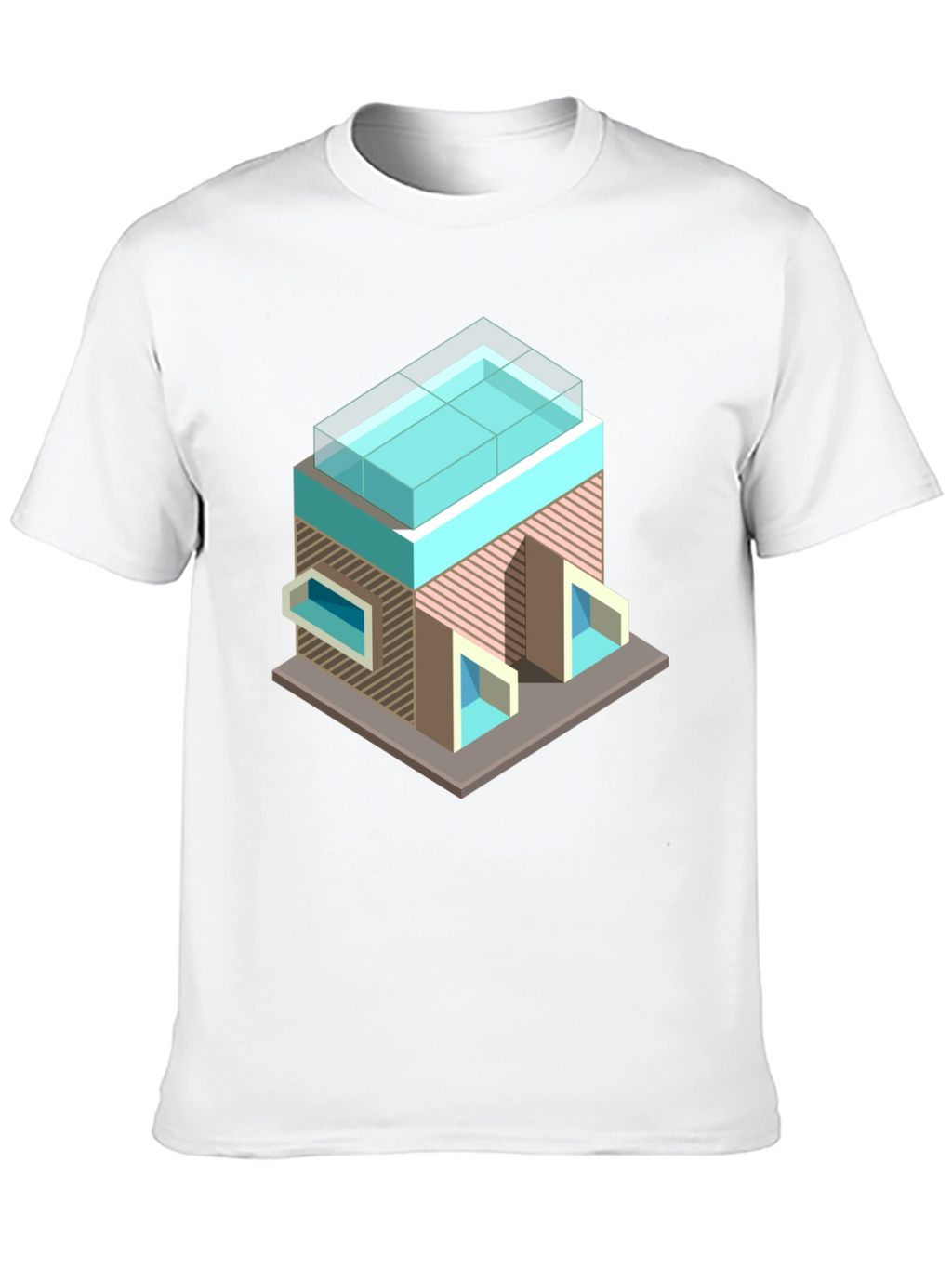 Modern Building Graphic Tee - Black Cotton Blend