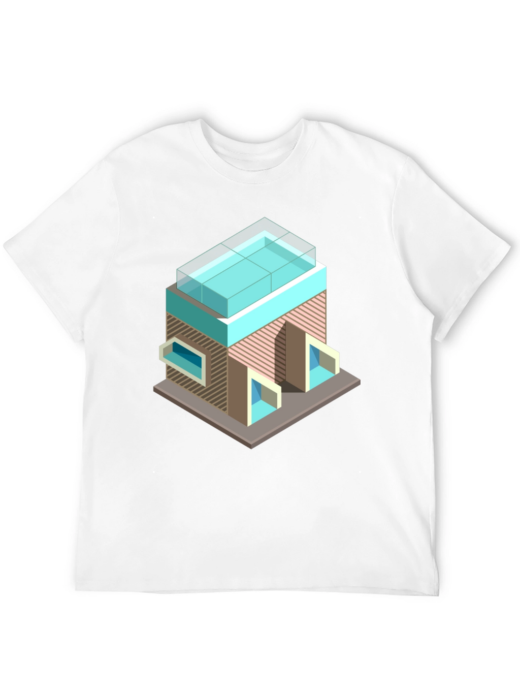 Modern Building Graphic Tee - Black Cotton Blend