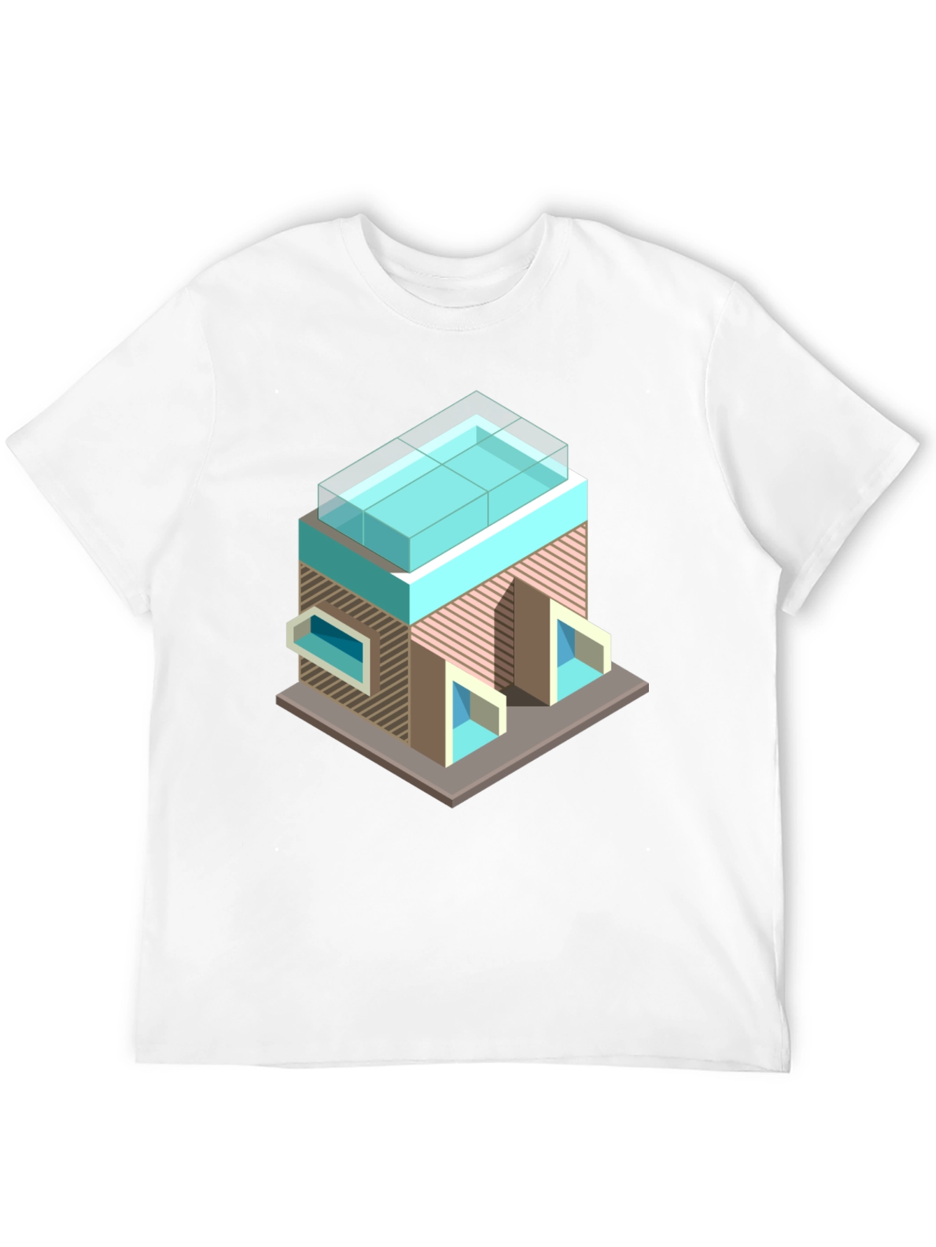 Modern Building Graphic Tee - Black Cotton Blend