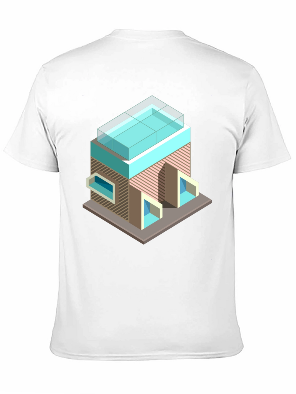 Modern Building Graphic Tee - Black Cotton Blend
