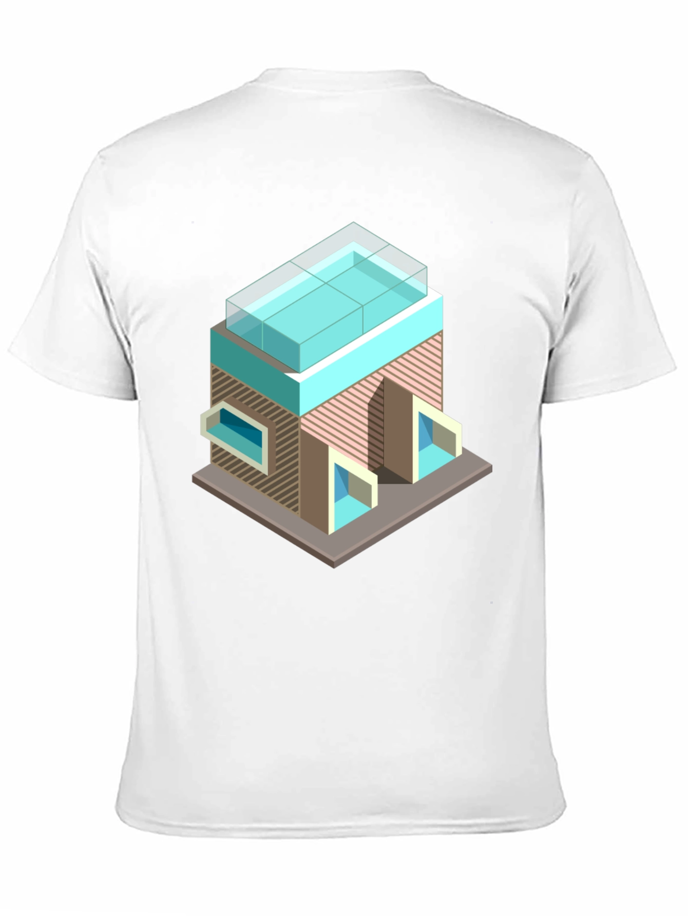 Modern Building Graphic Tee - Black Cotton Blend