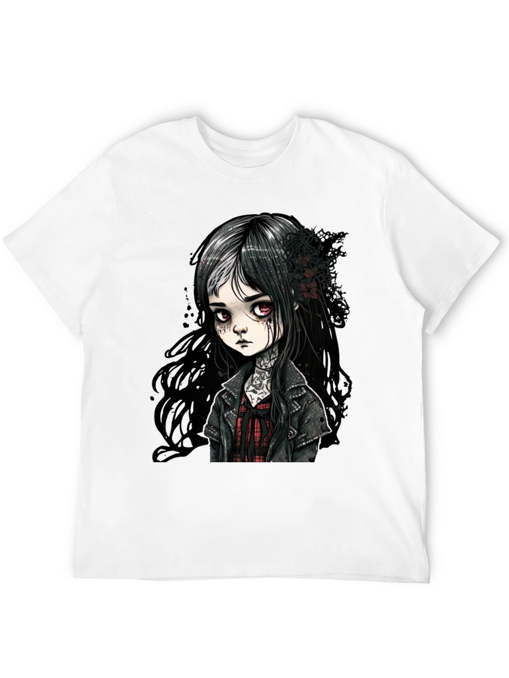 Gothic Doll Graphic Tee - Unisex Black T-Shirt