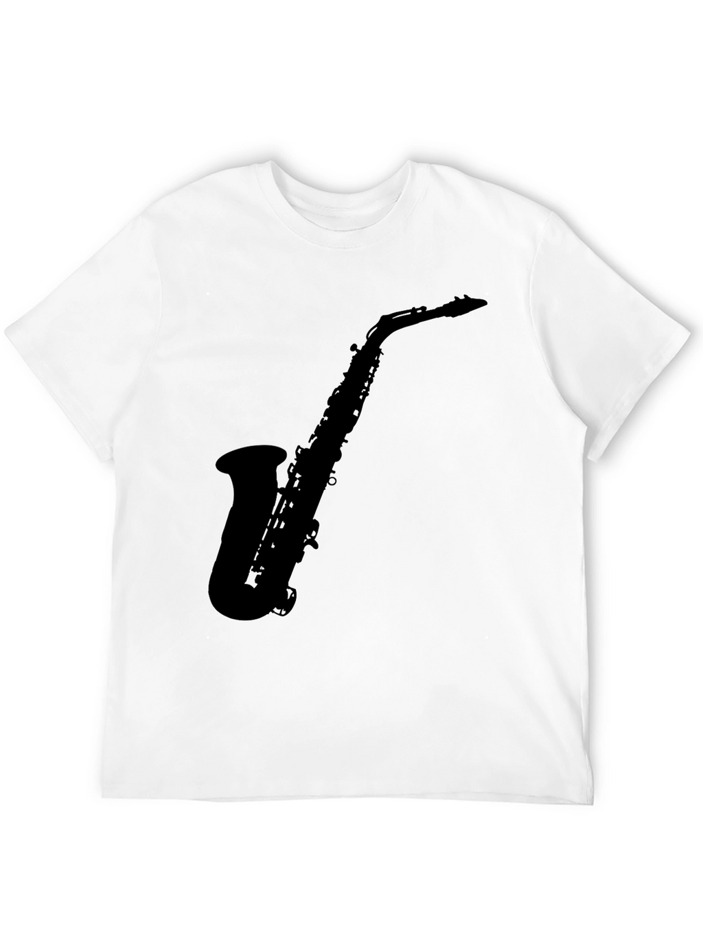 Saxophone Silhouette Graphic Black T-Shirt