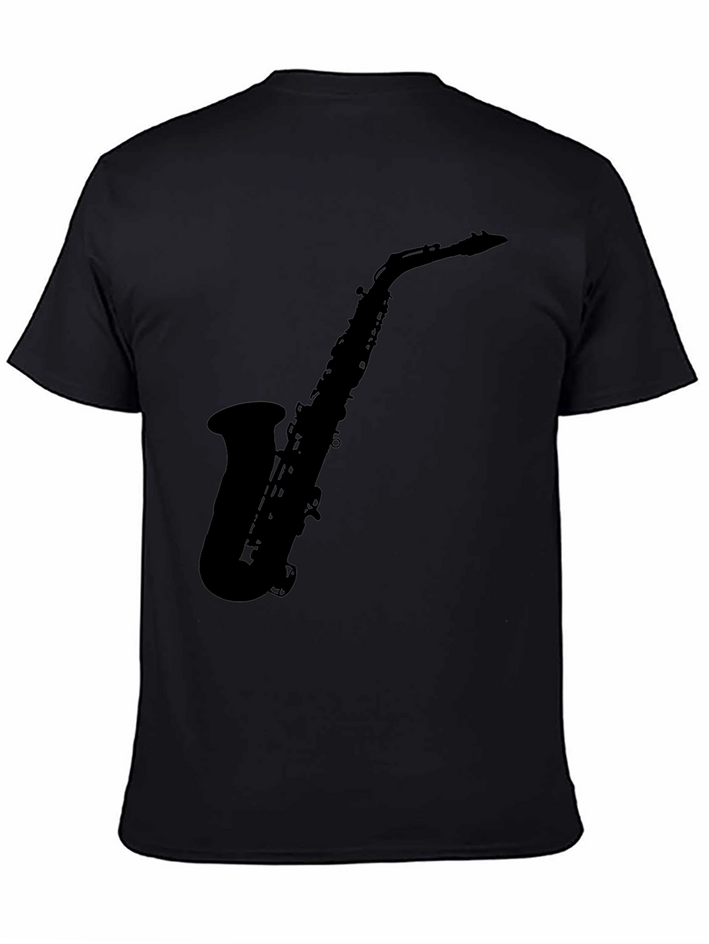 Saxophone Silhouette Graphic Black T-Shirt