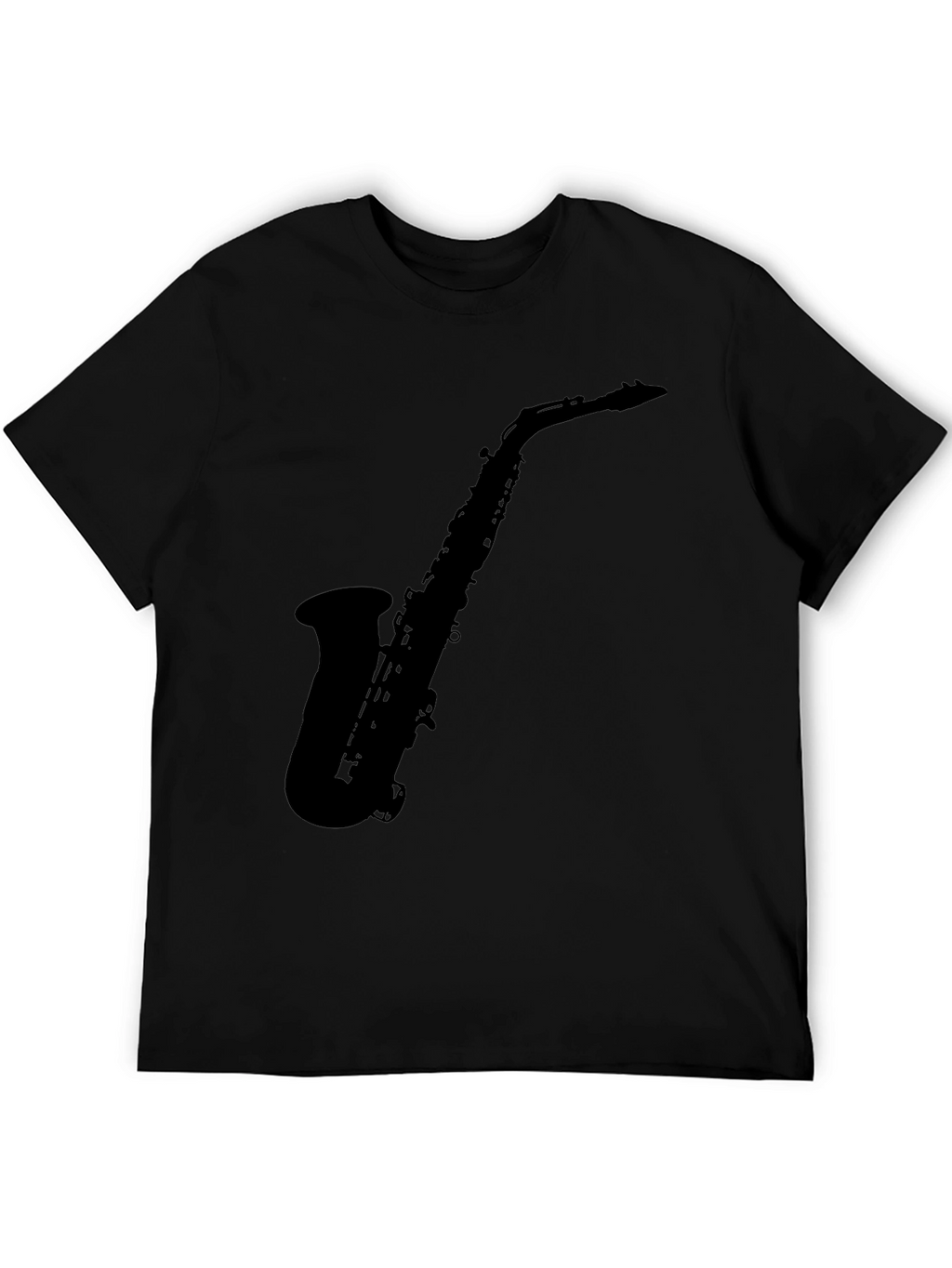 Saxophone Silhouette Graphic Black T-Shirt