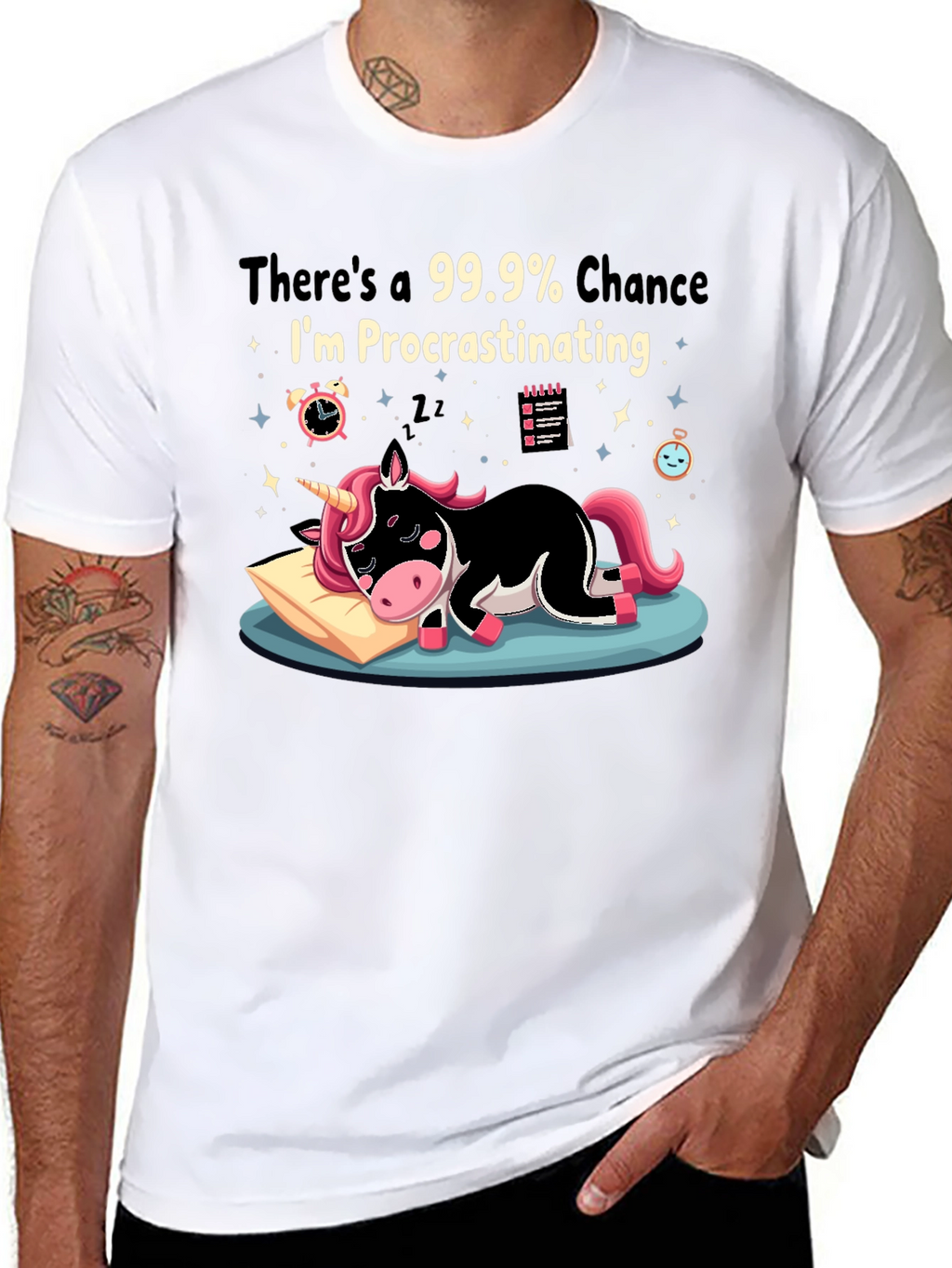 Procrastinating Unicorn Graphic Tee