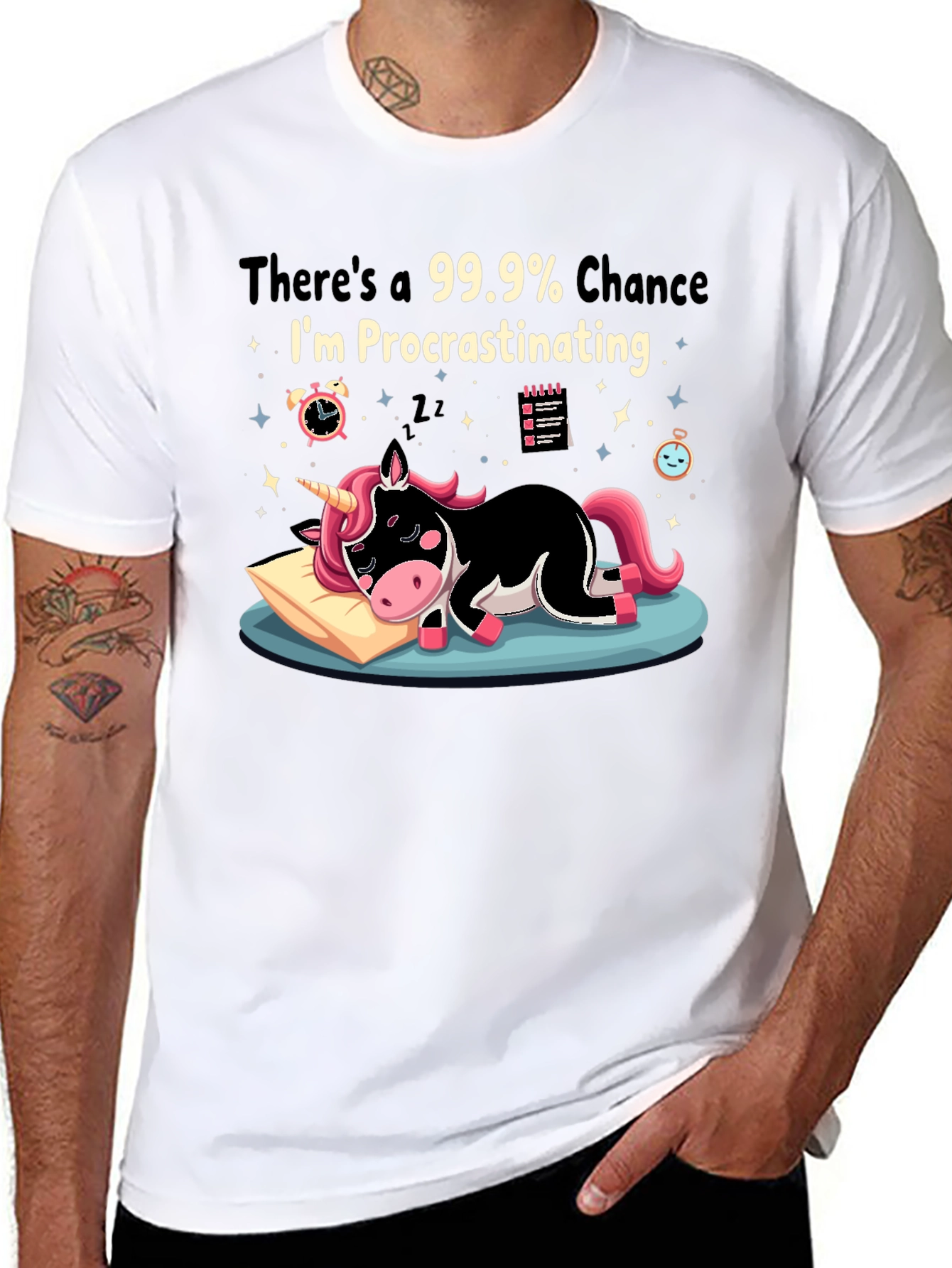 Procrastinating Unicorn Graphic Tee