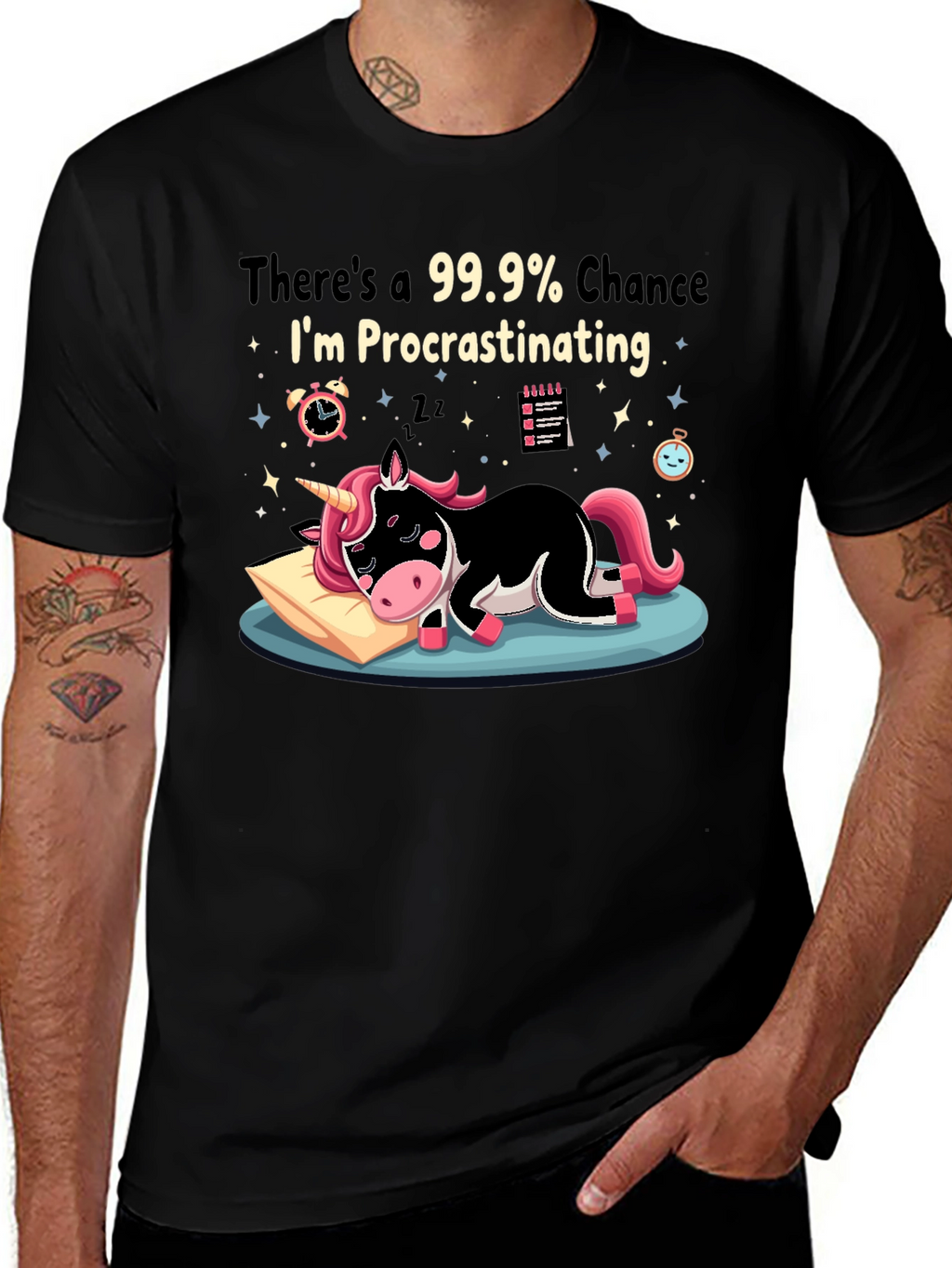 Procrastinating Unicorn Graphic Tee