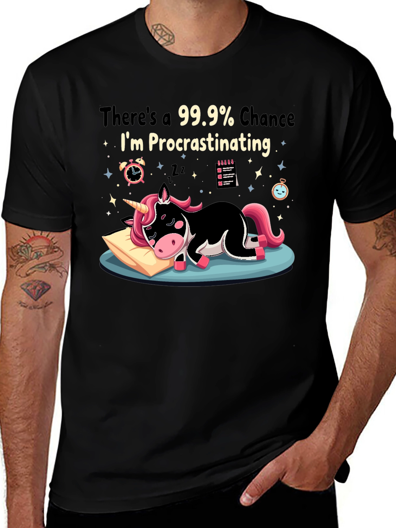 Procrastinating Unicorn Graphic Tee