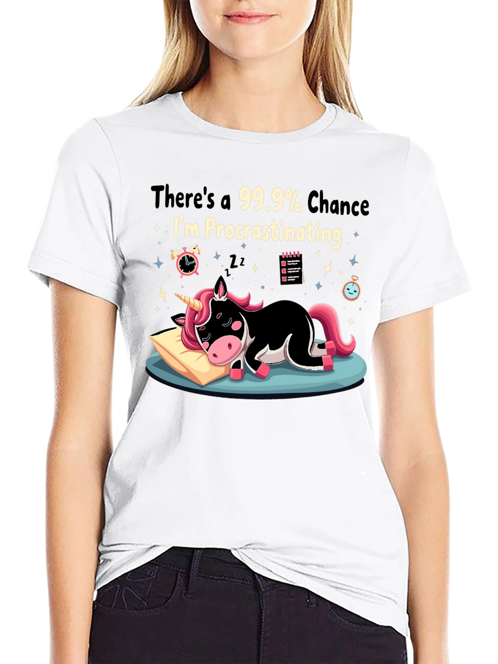 Procrastinating Unicorn Graphic Tee