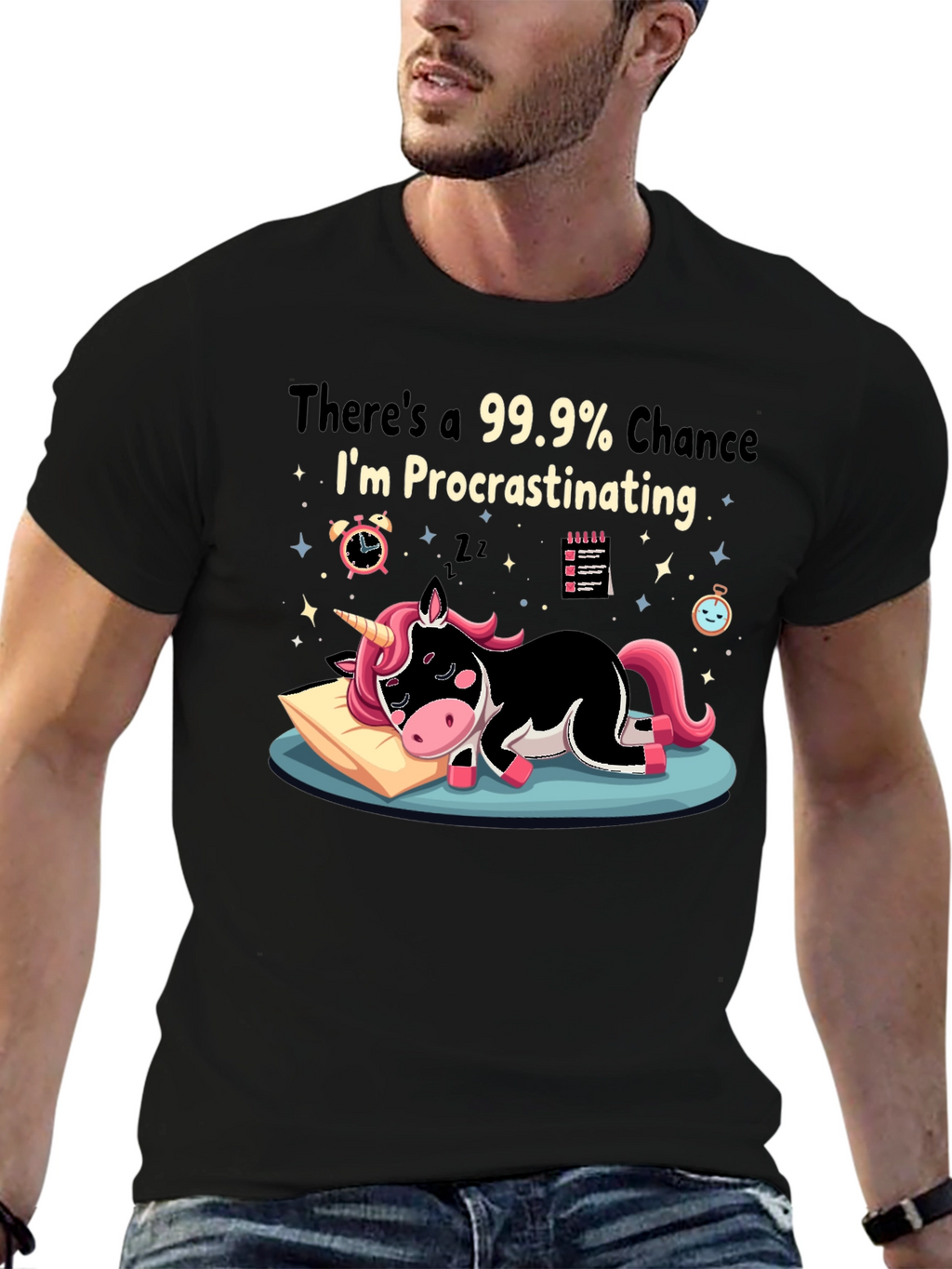 Procrastinating Unicorn Graphic Tee