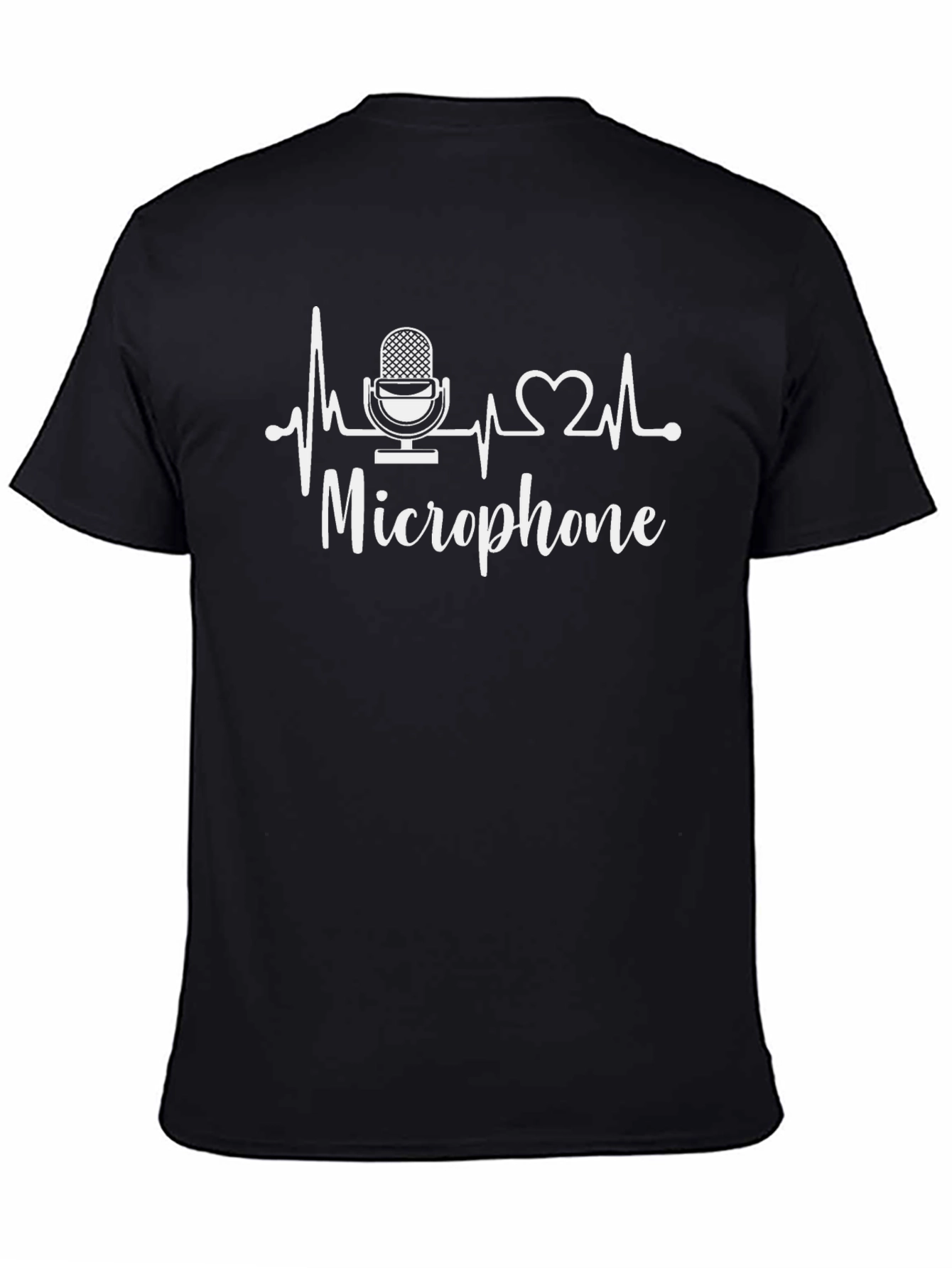 Microphone Heartbeat Graphic T-Shirt - Music Lover Tee