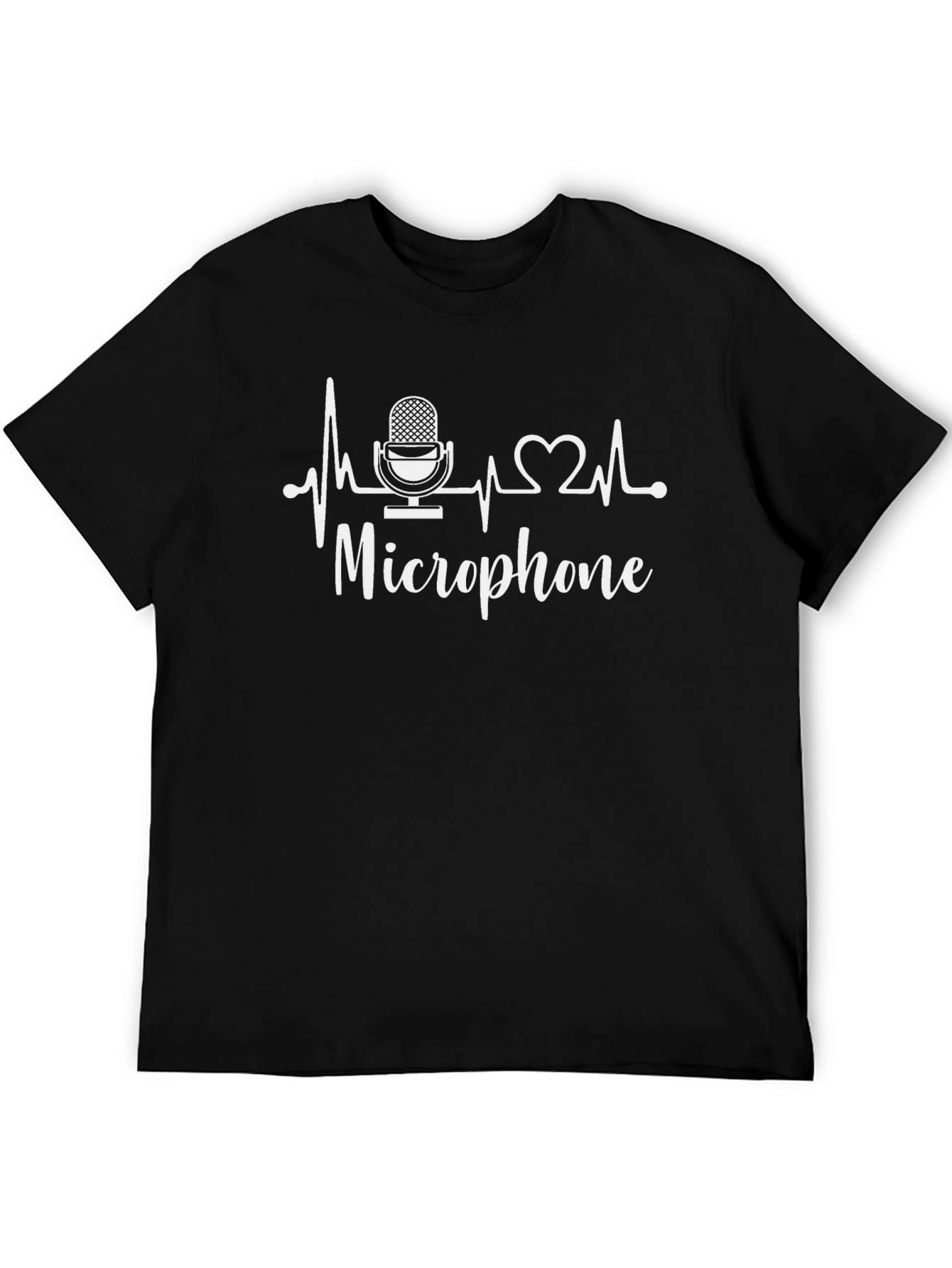 Microphone Heartbeat Graphic T-Shirt - Music Lover Tee