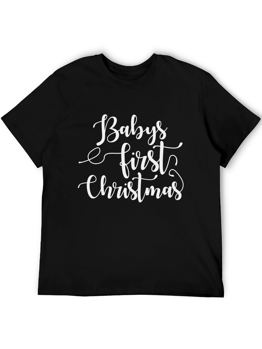 Babys First Christmas Black T-Shirt