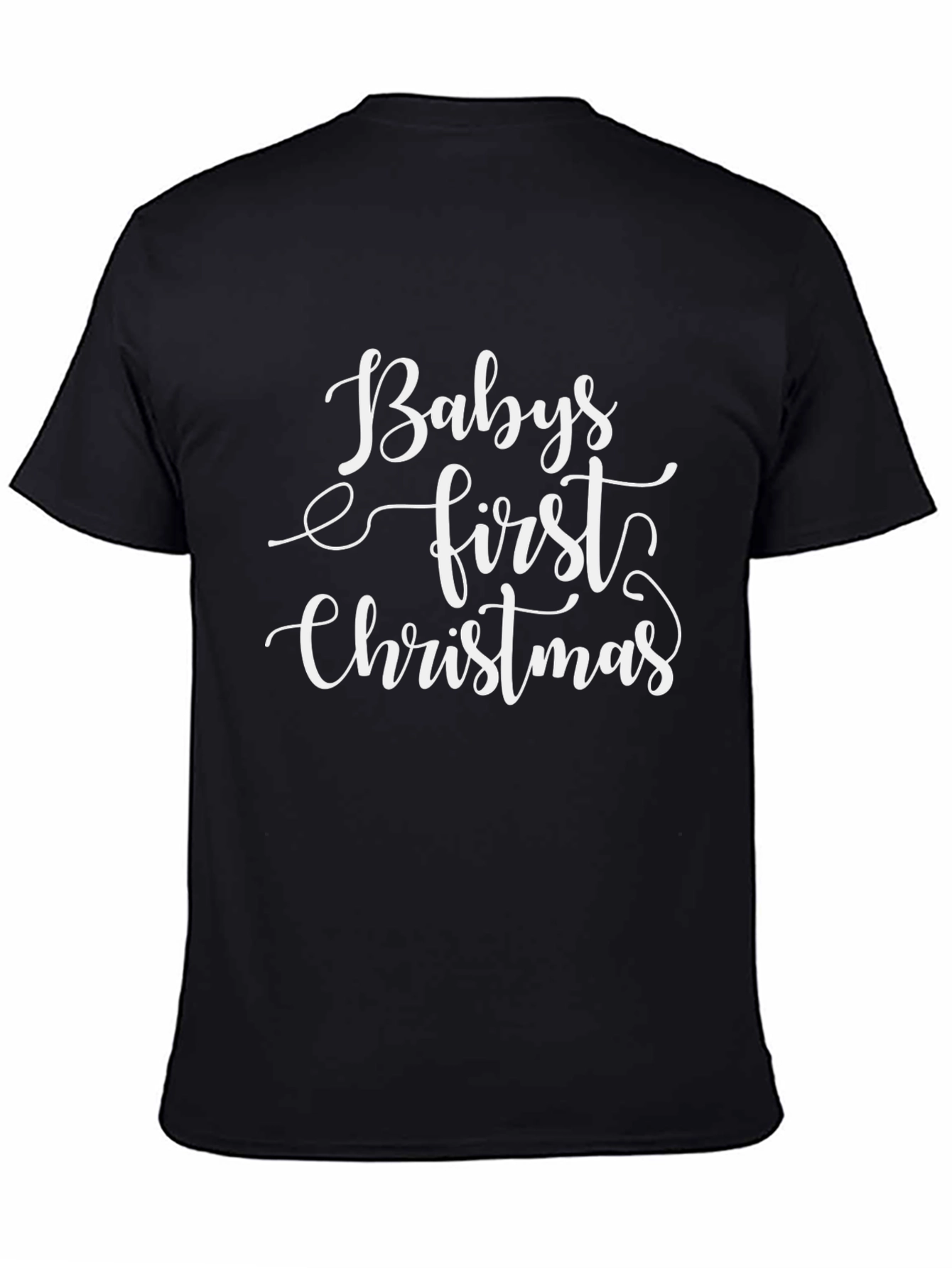 Babys First Christmas Black T-Shirt