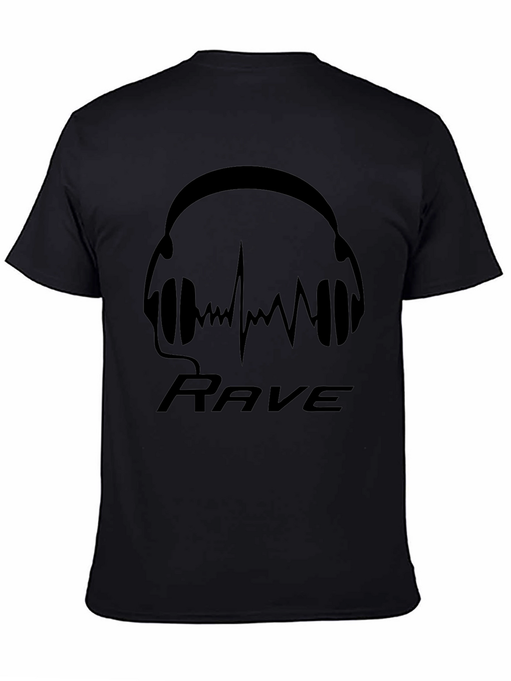 Rave Headphones Graphic T-Shirt - Black