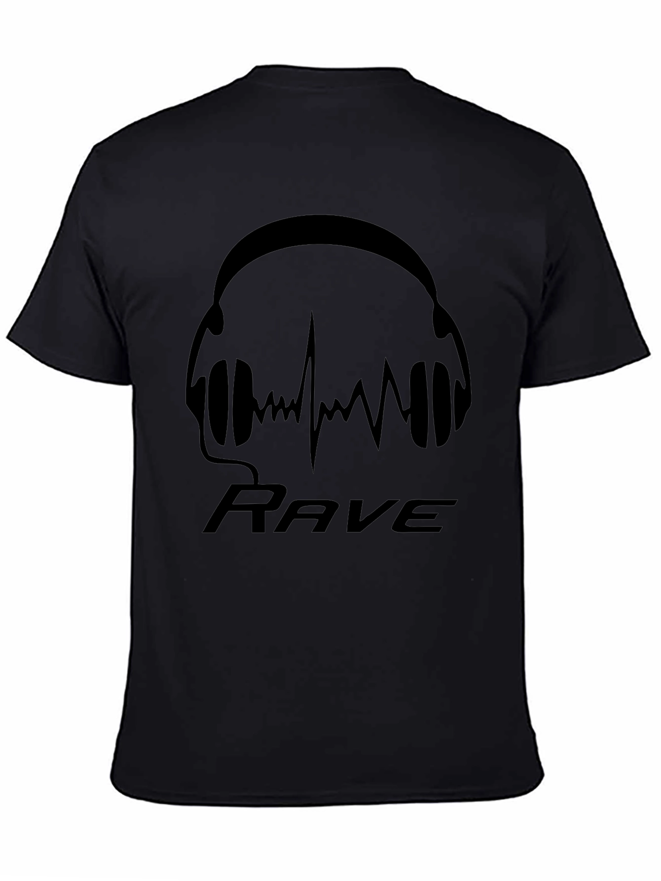 Rave Headphones Graphic T-Shirt - Black