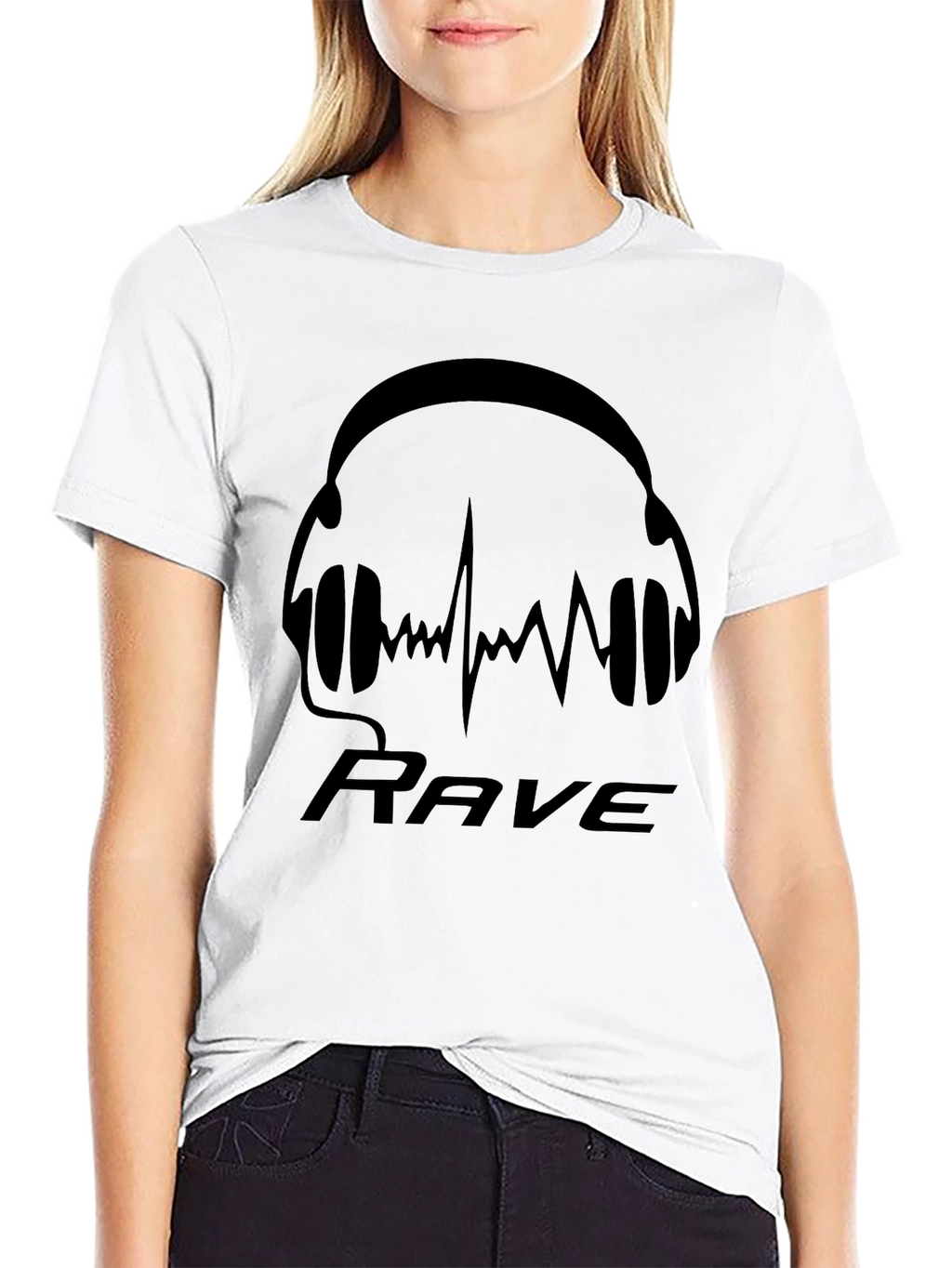 Rave Headphones Graphic T-Shirt - Black