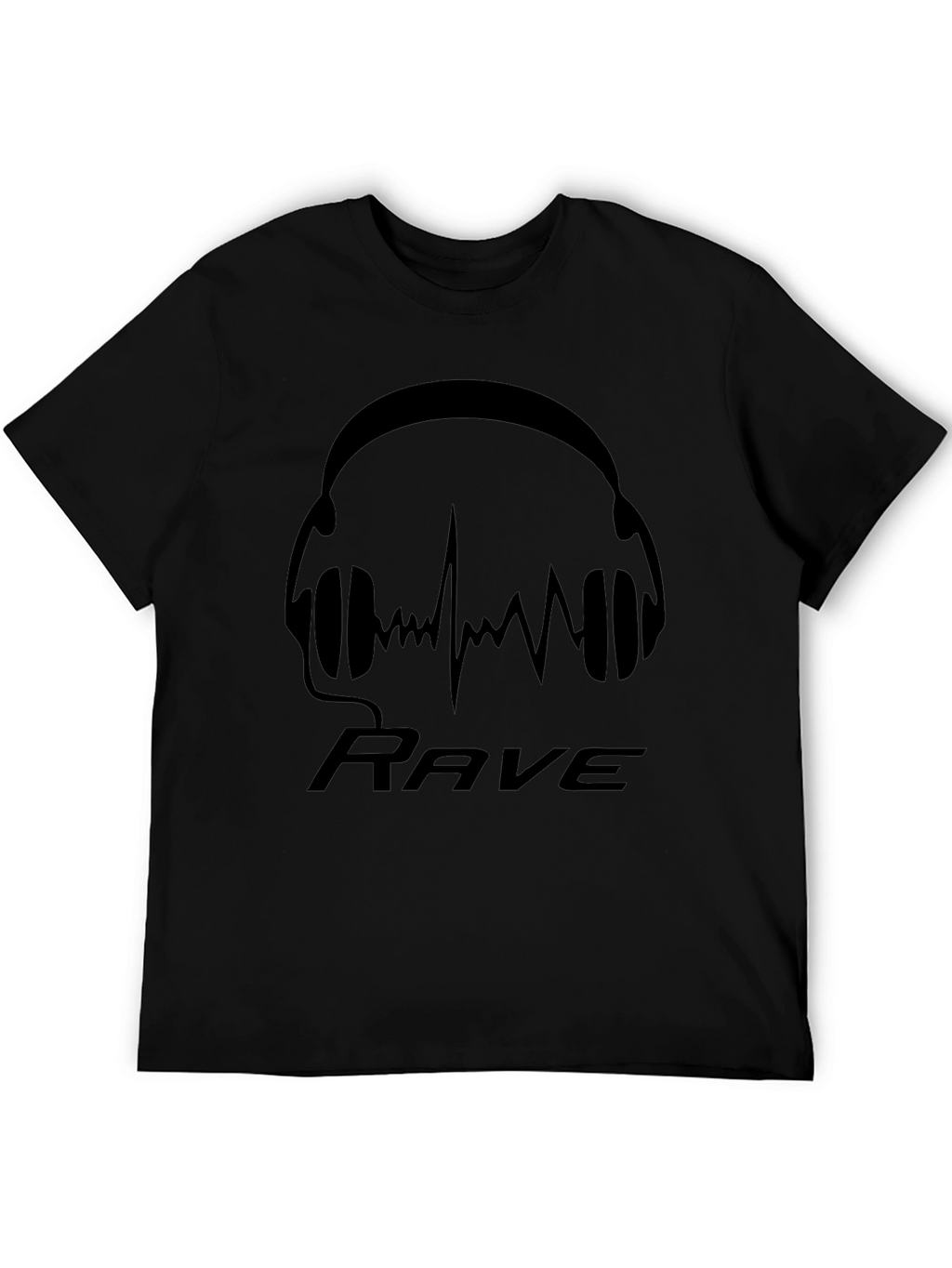 Rave Headphones Graphic T-Shirt - Black