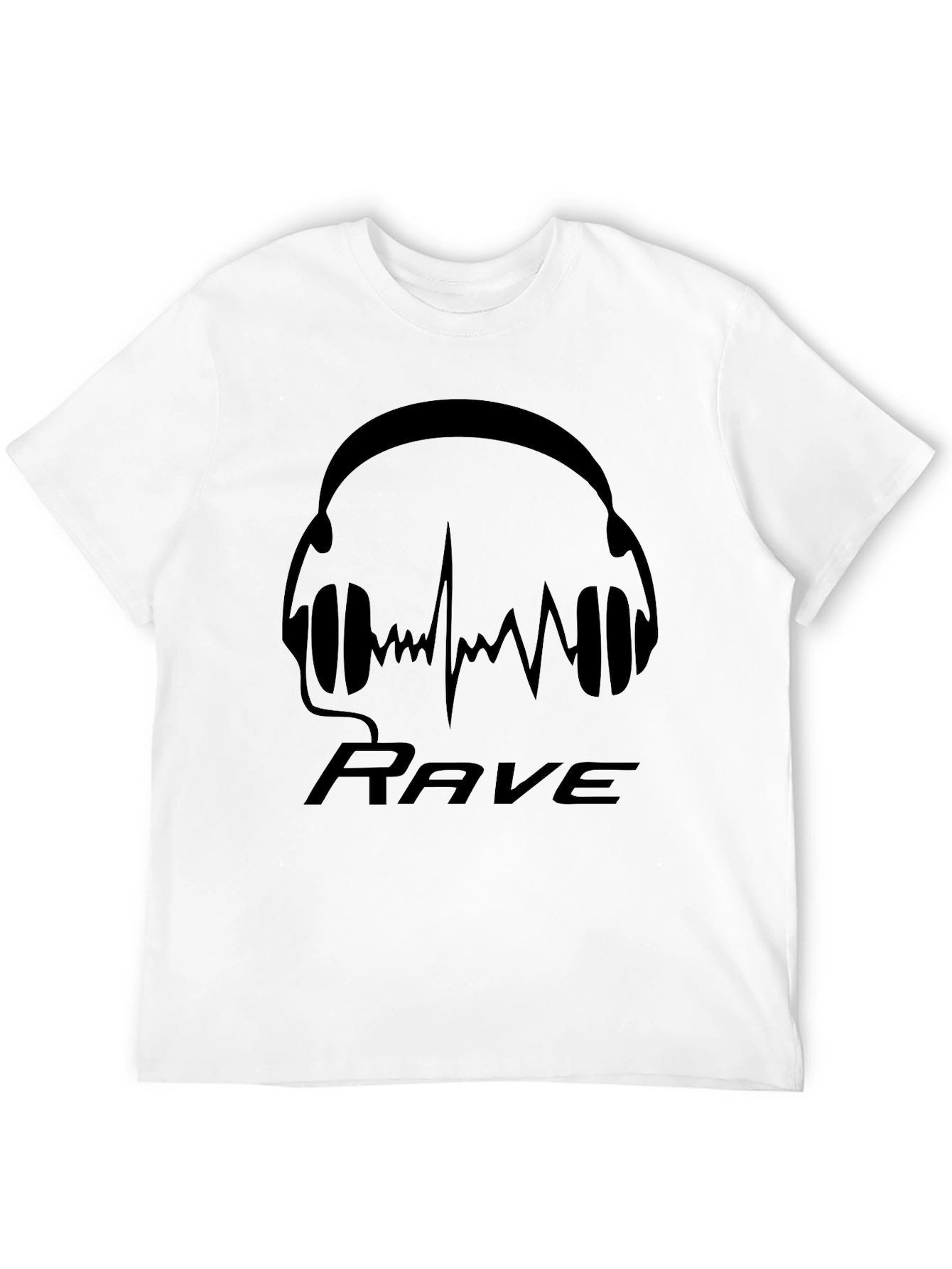 Rave Headphones Graphic T-Shirt - Black