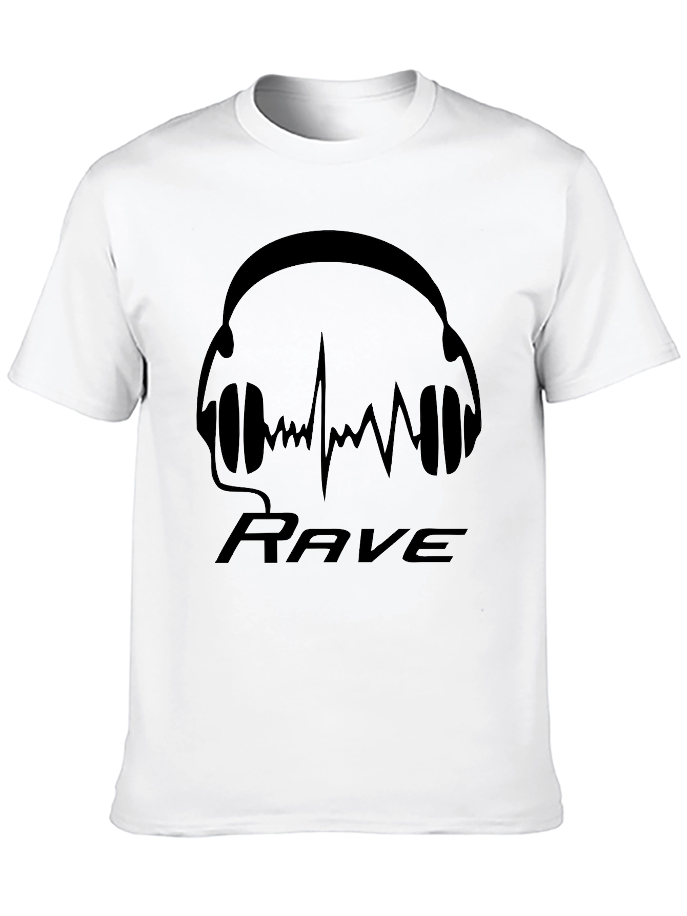 Rave Headphones Graphic T-Shirt - Black