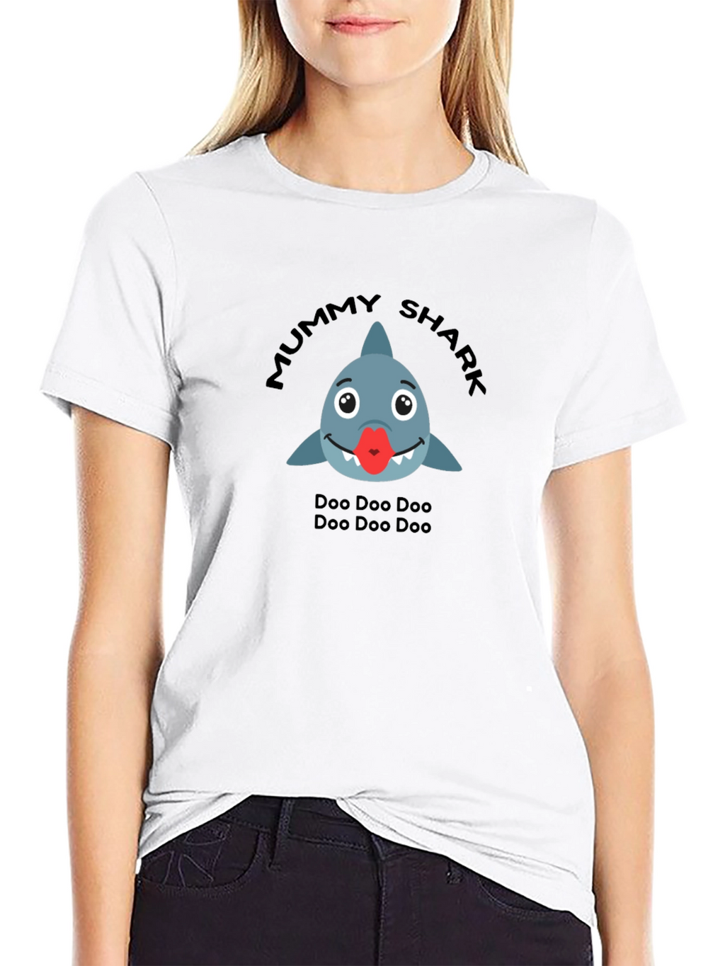 Mummy Shark Black T-Shirt