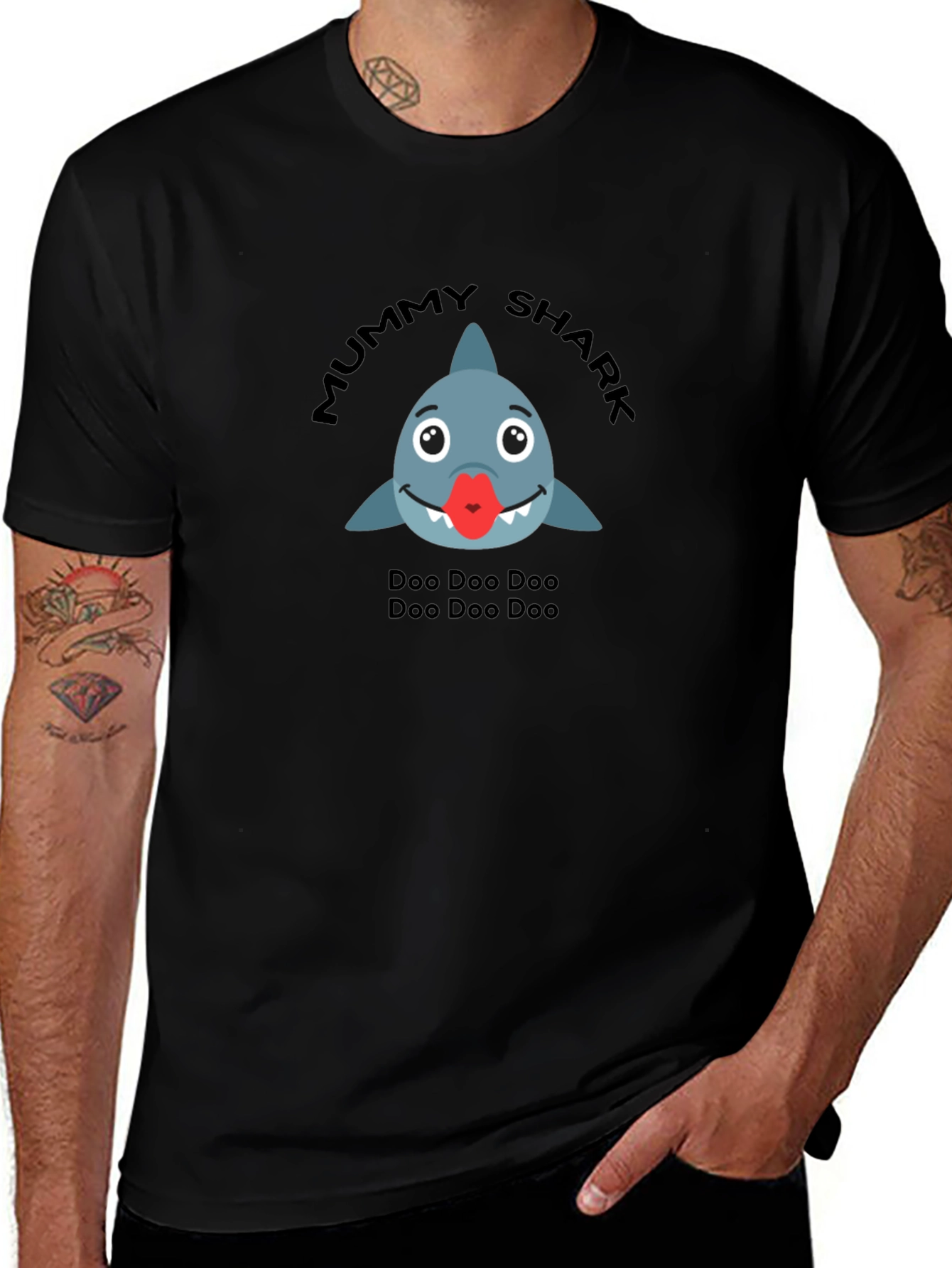 Mummy Shark Black T-Shirt