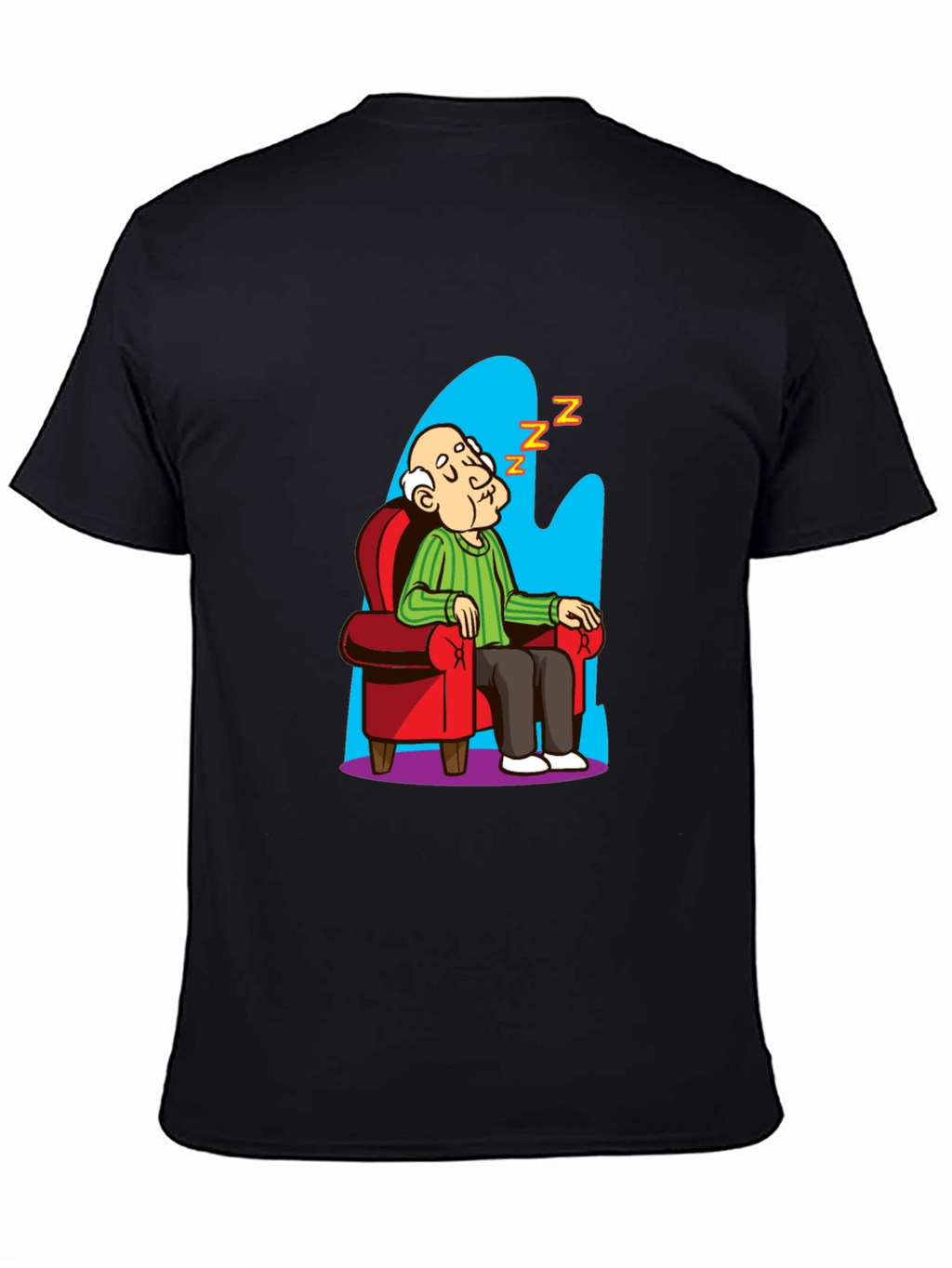 Funny Sleeping Grandpa Cartoon Graphic Tee