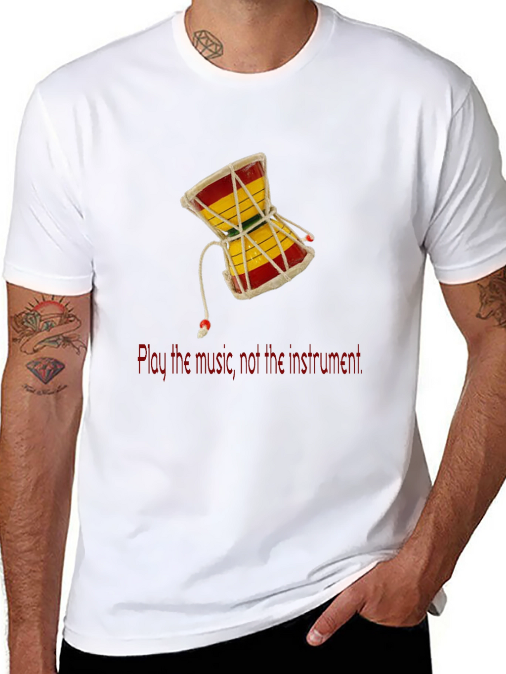 Play the Music T-Shirt - Damaru Drum Graphic Tee