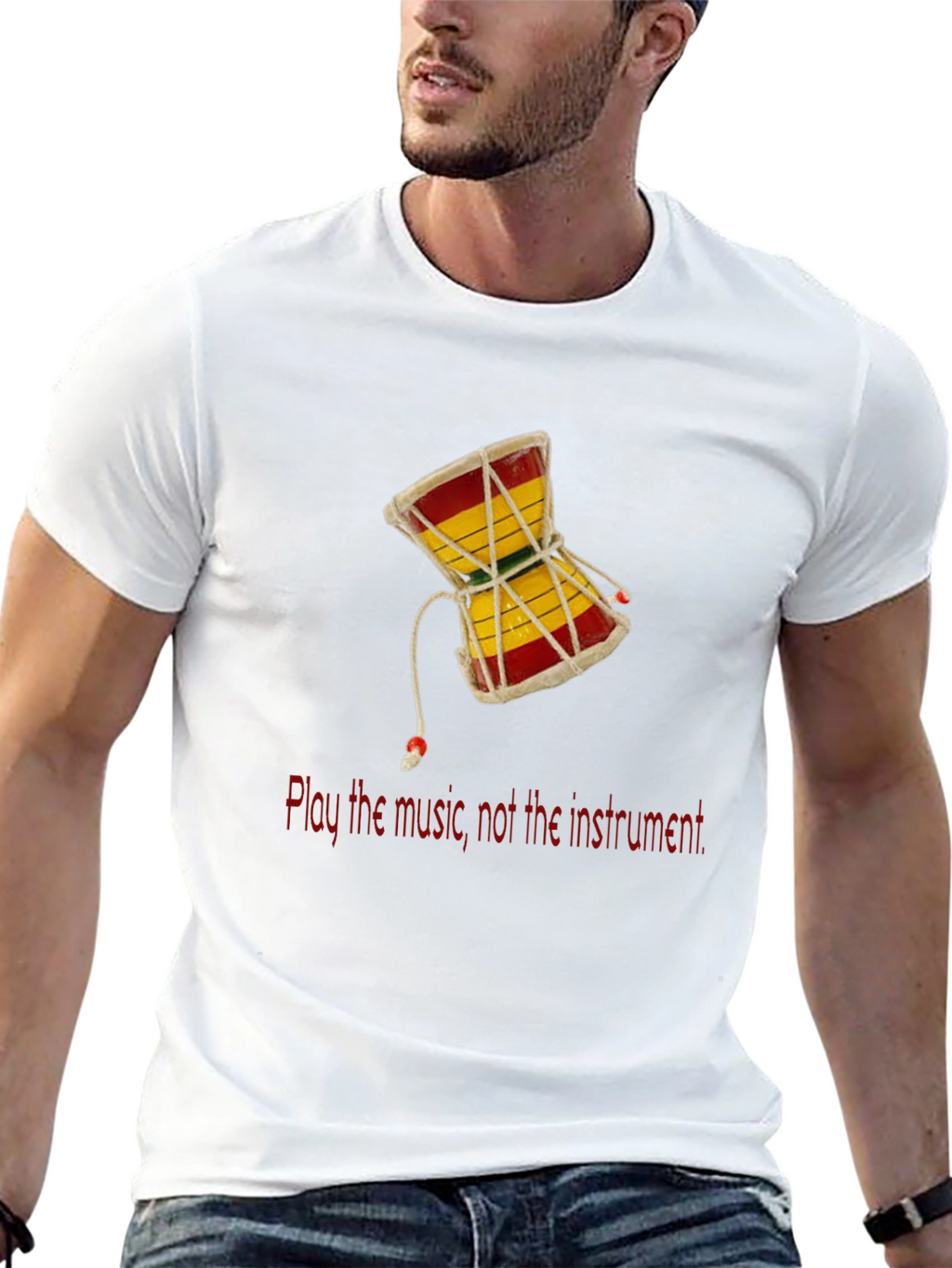 Play the Music T-Shirt - Damaru Drum Graphic Tee