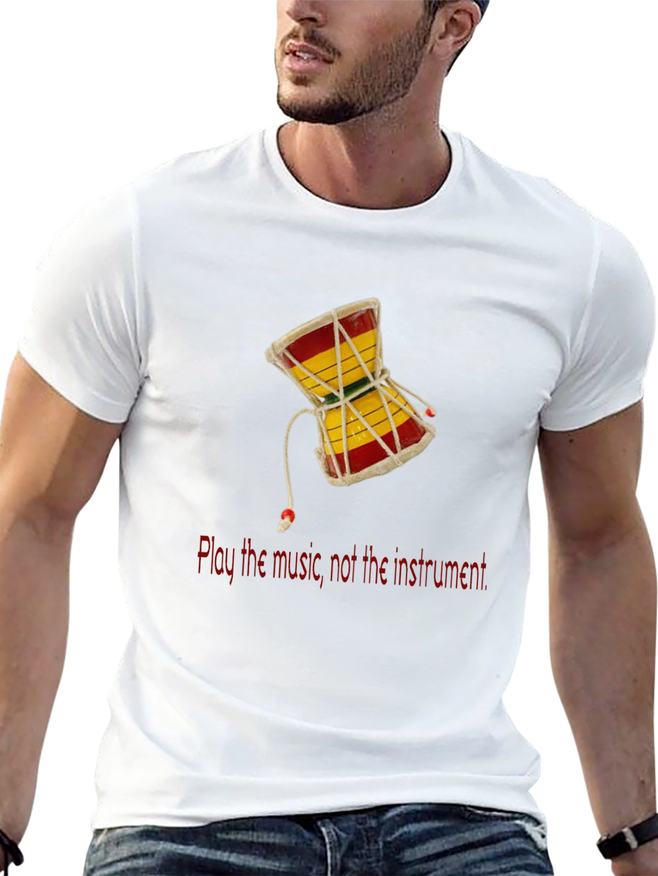 Play the Music T-Shirt - Damaru Drum Graphic Tee