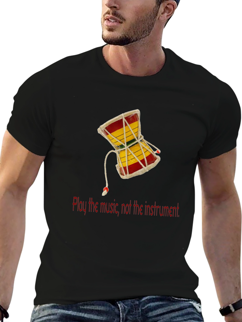 Play the Music T-Shirt - Damaru Drum Graphic Tee
