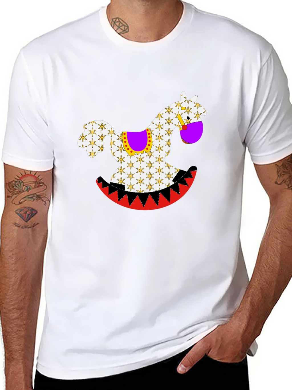 Rocking Horse Graphic Tee - Black Casual Shirt