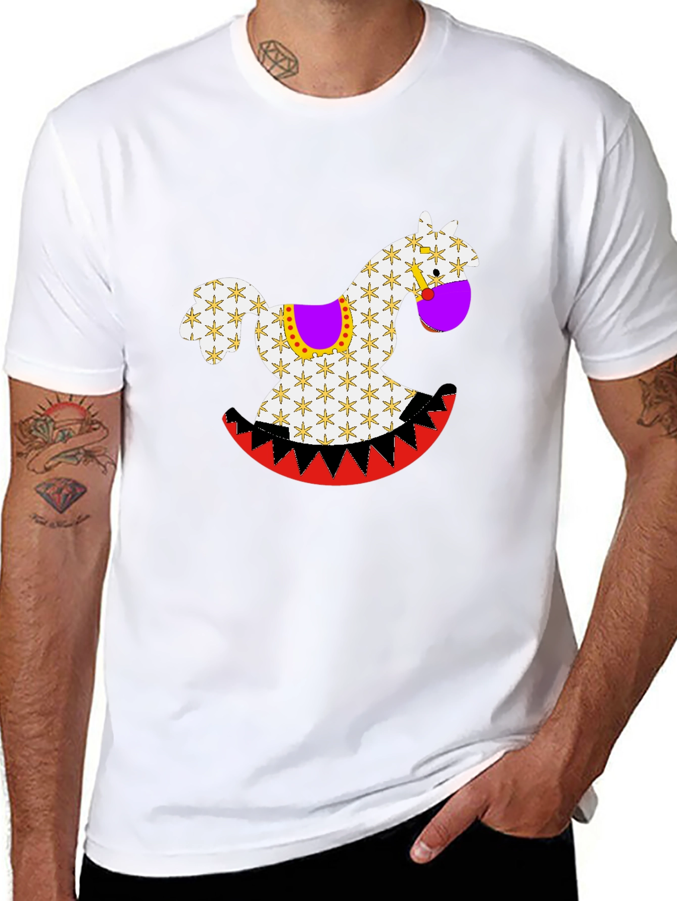 Rocking Horse Graphic Tee - Black Casual Shirt