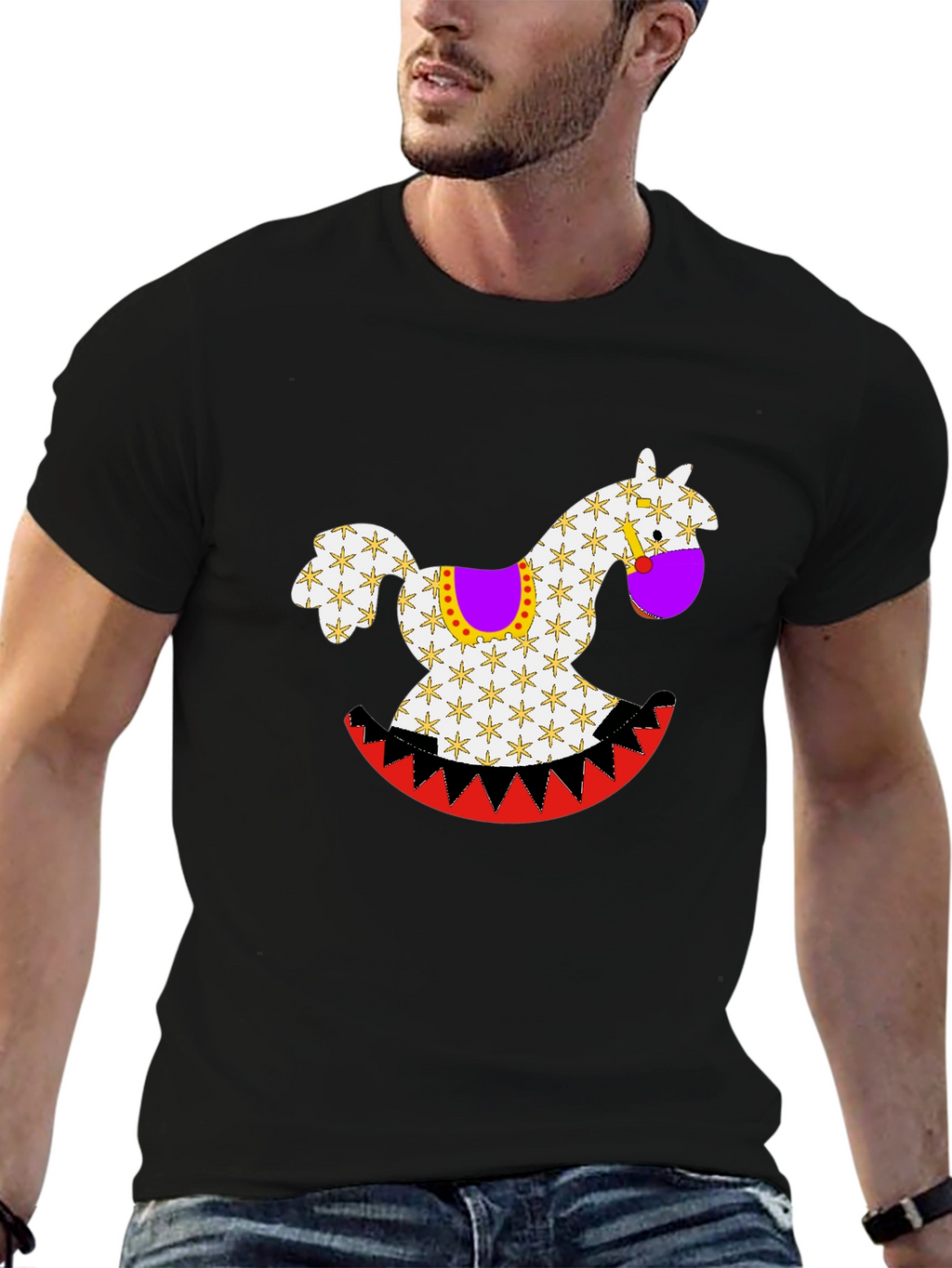 Rocking Horse Graphic Tee - Black Casual Shirt