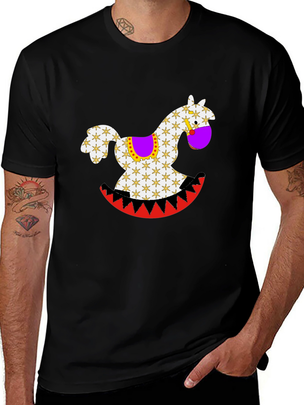 Rocking Horse Graphic Tee - Black Casual Shirt