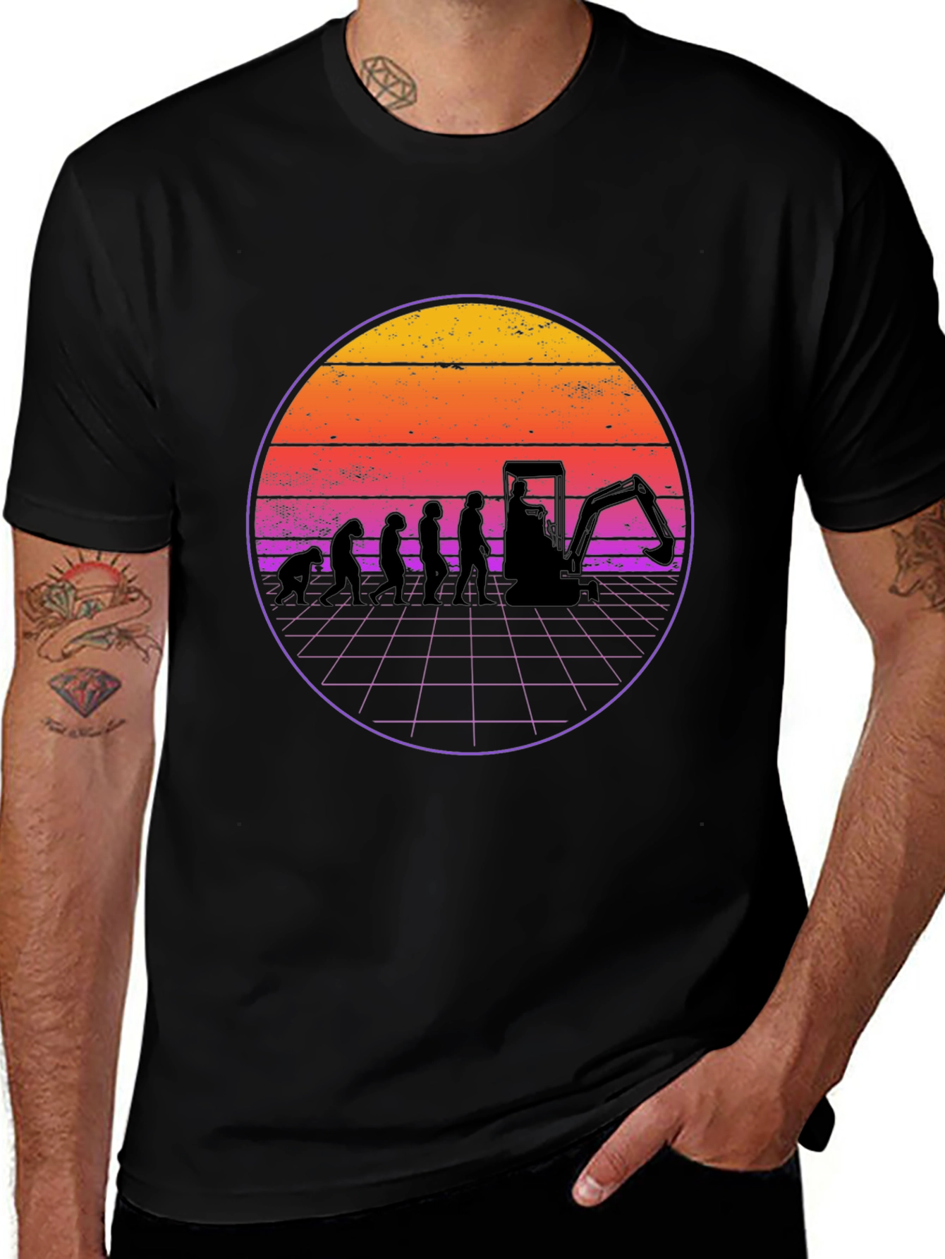 Evolution Excavator T-Shirt - Black Cotton Blend