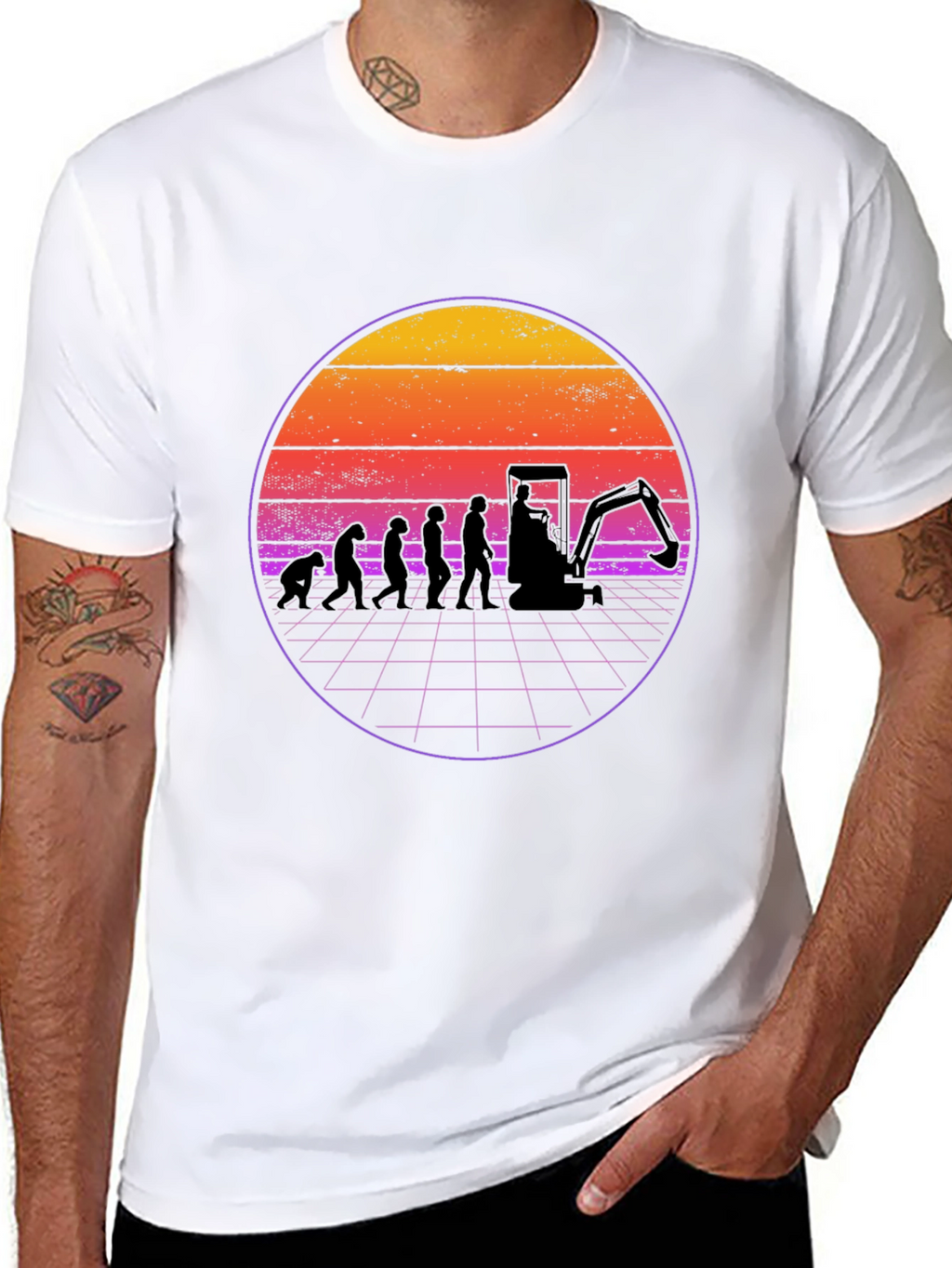 Evolution Excavator T-Shirt - Black Cotton Blend