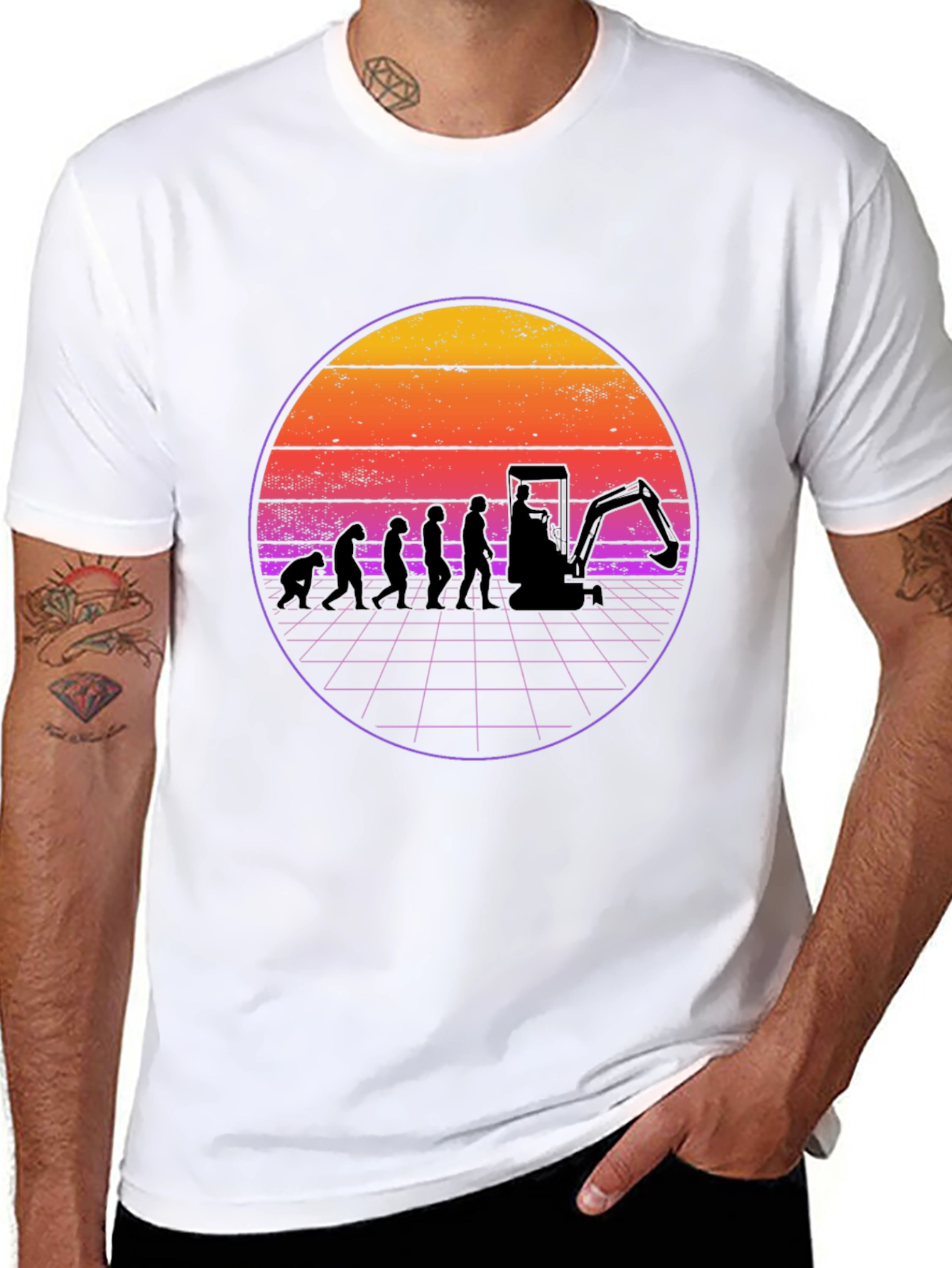 Evolution Excavator T-Shirt - Black Cotton Blend