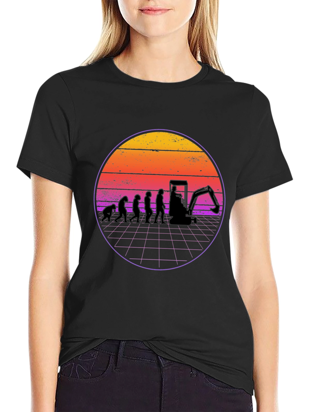 Evolution Excavator T-Shirt - Black Cotton Blend