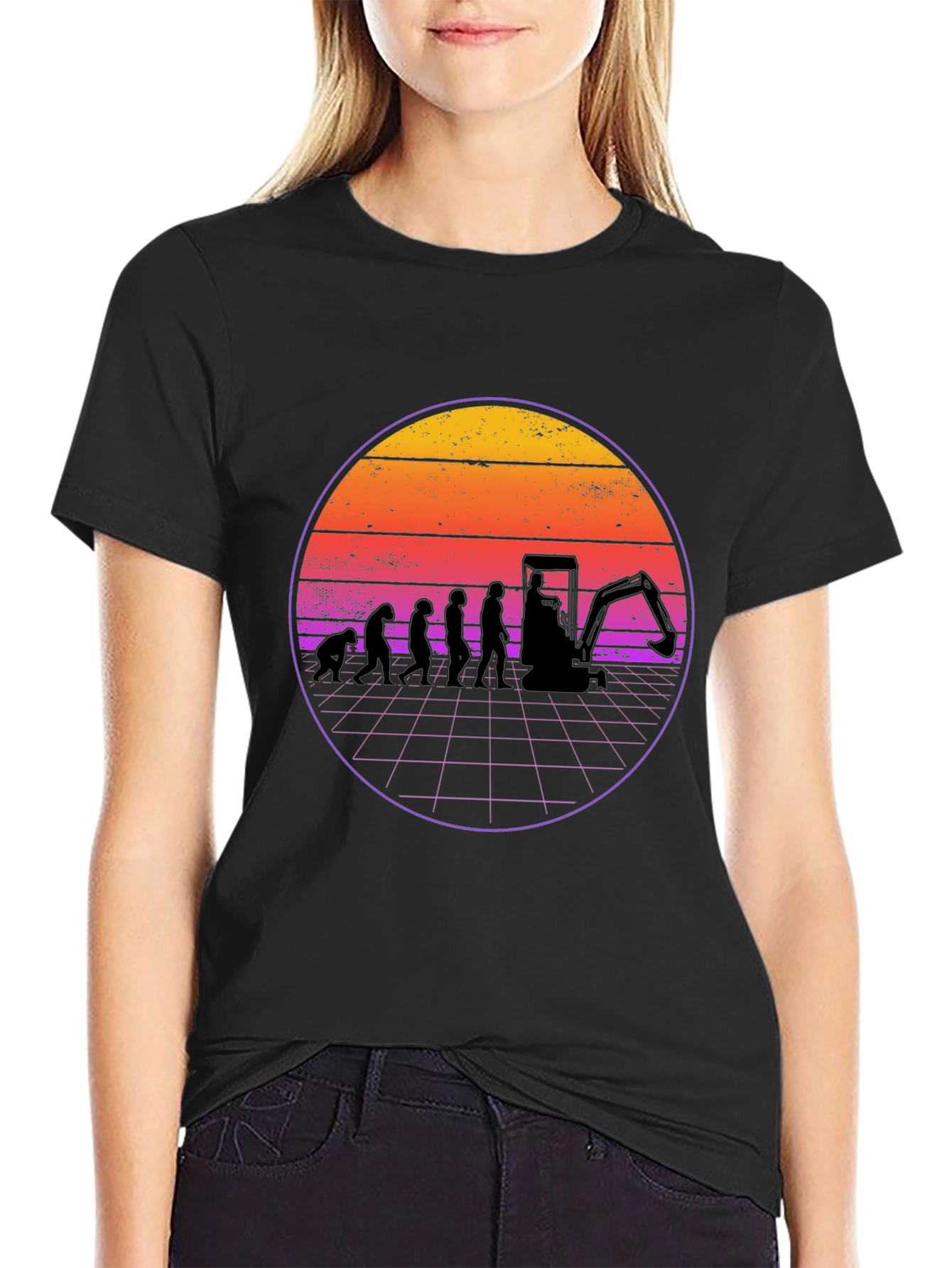 Evolution Excavator T-Shirt - Black Cotton Blend