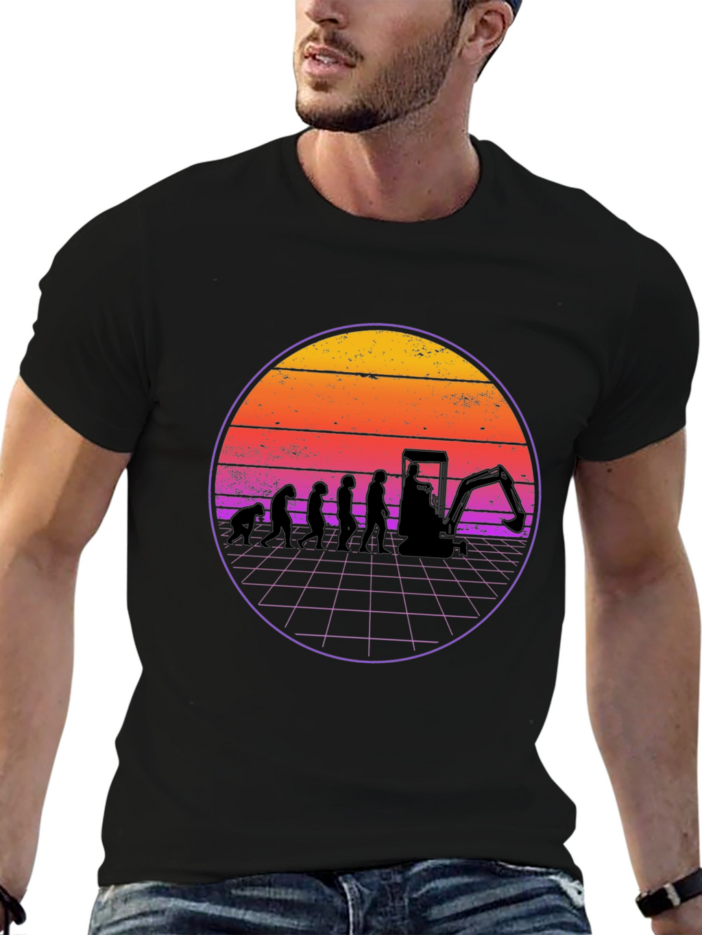Evolution Excavator T-Shirt - Black Cotton Blend
