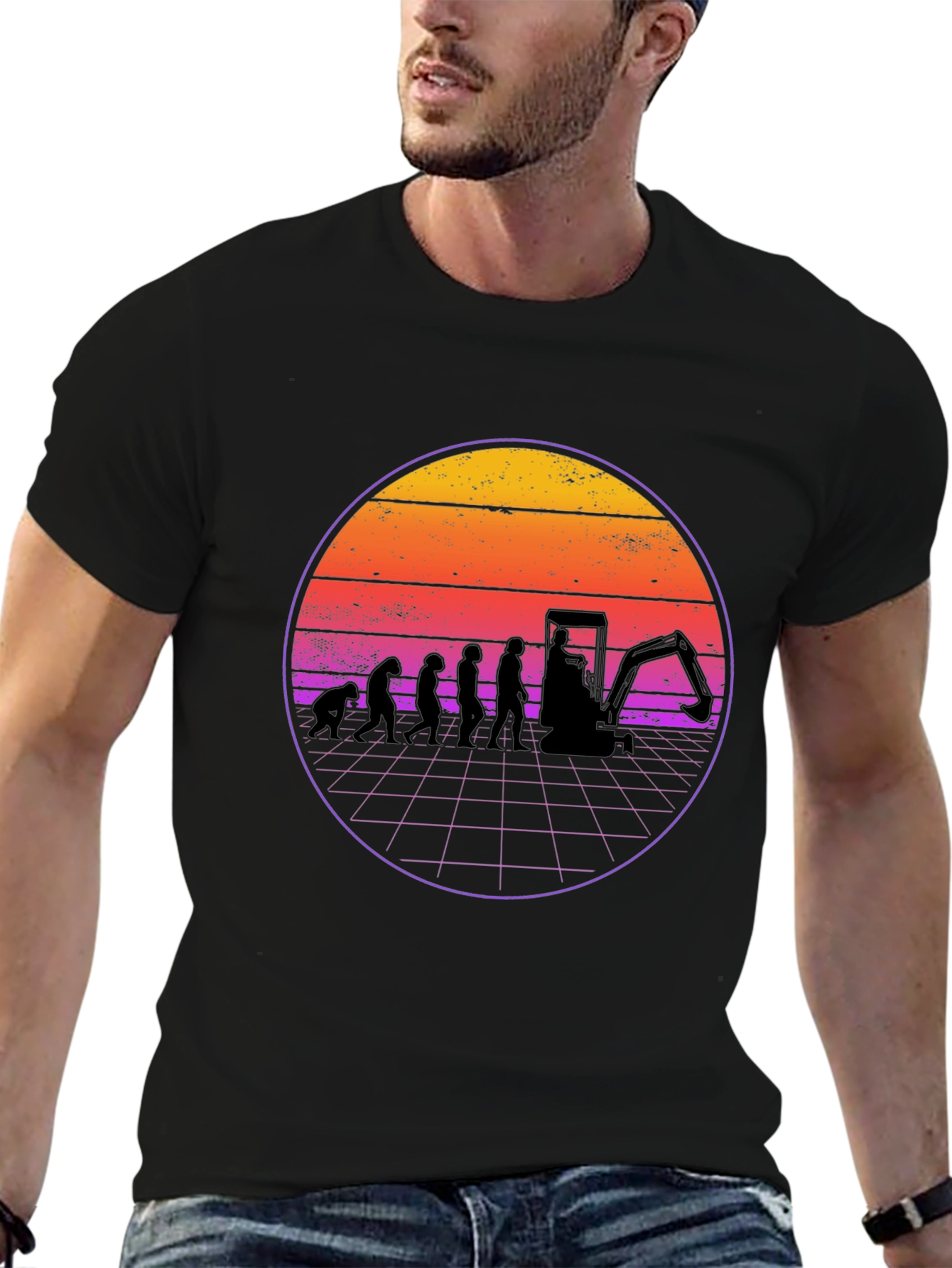 Evolution Excavator T-Shirt - Black Cotton Blend