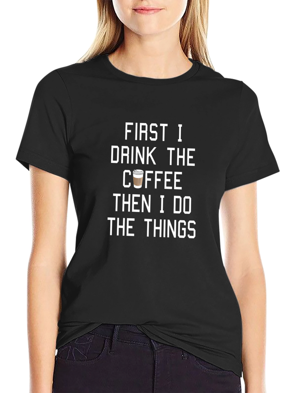 Coffee Then Things Black Graphic Tee