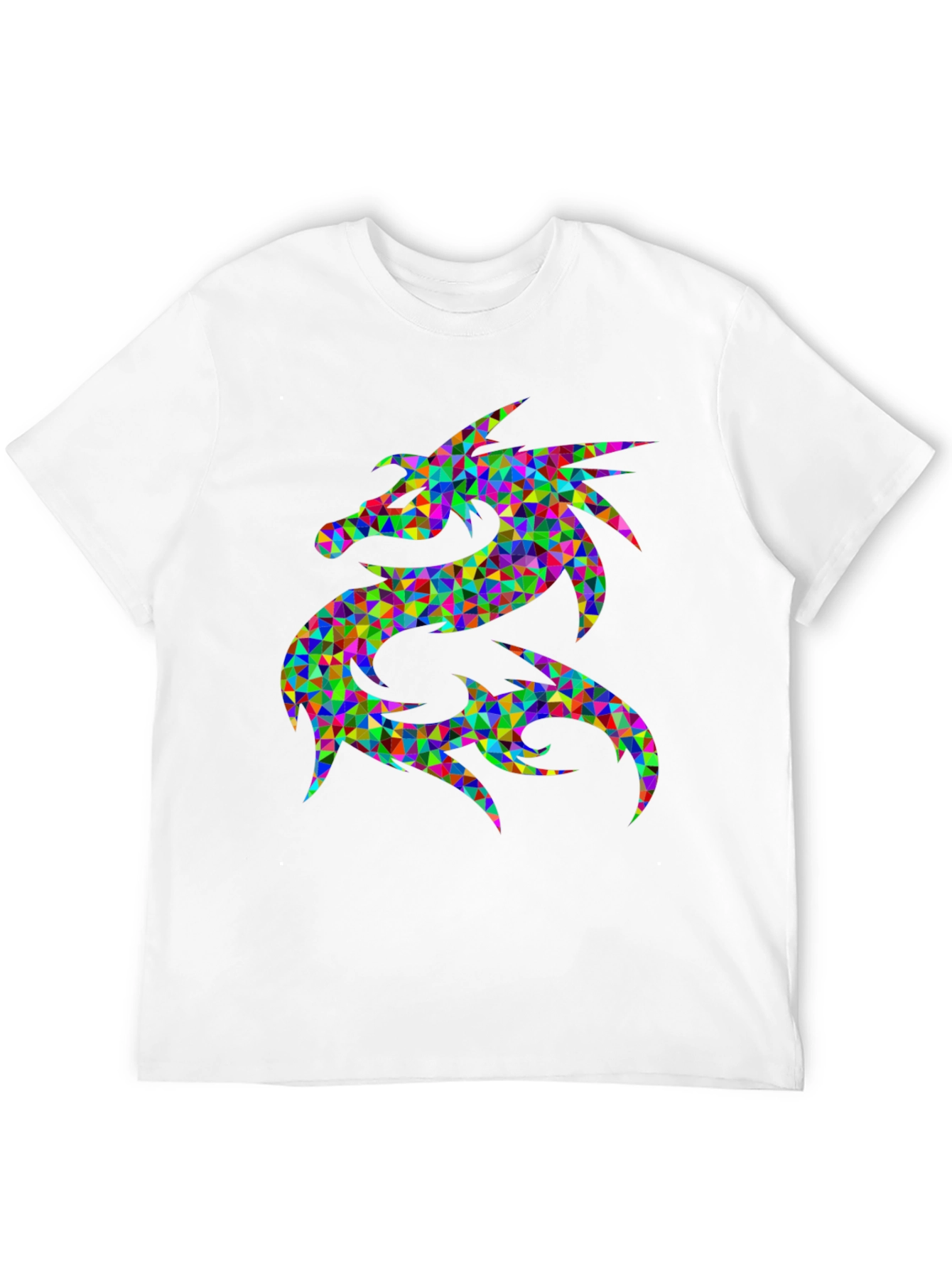 Prismatic Dragon Graphic Black T-Shirt
