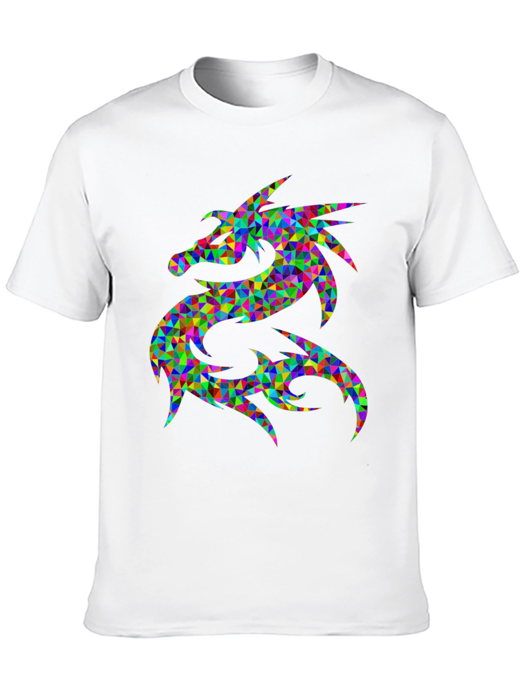 Prismatic Dragon Graphic Black T-Shirt