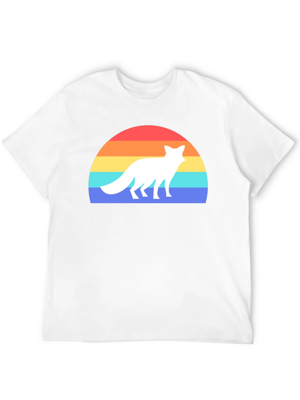 Retro Fox Sunset Graphic Tee - Black T-Shirt