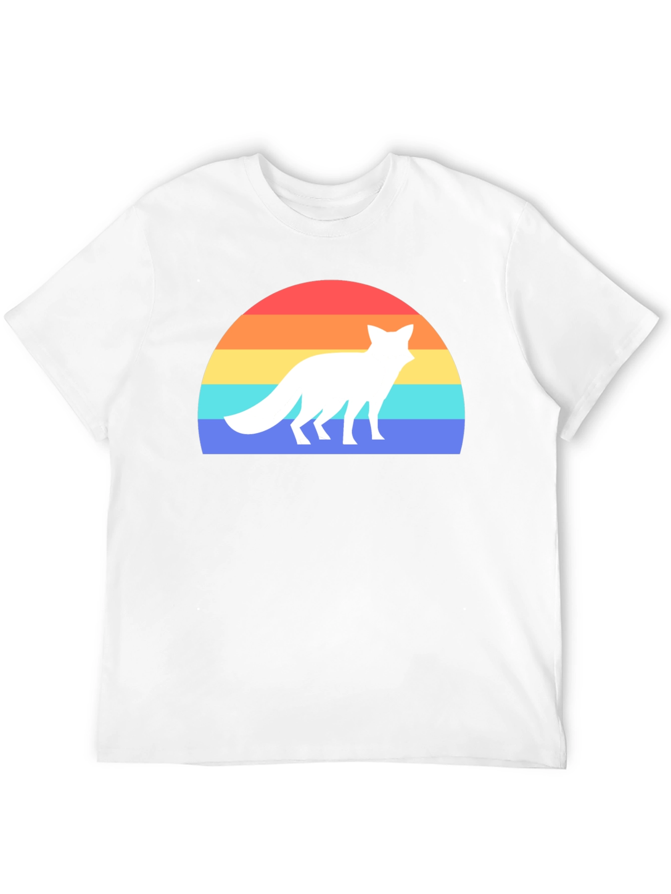 Retro Fox Sunset Graphic Tee - Black T-Shirt