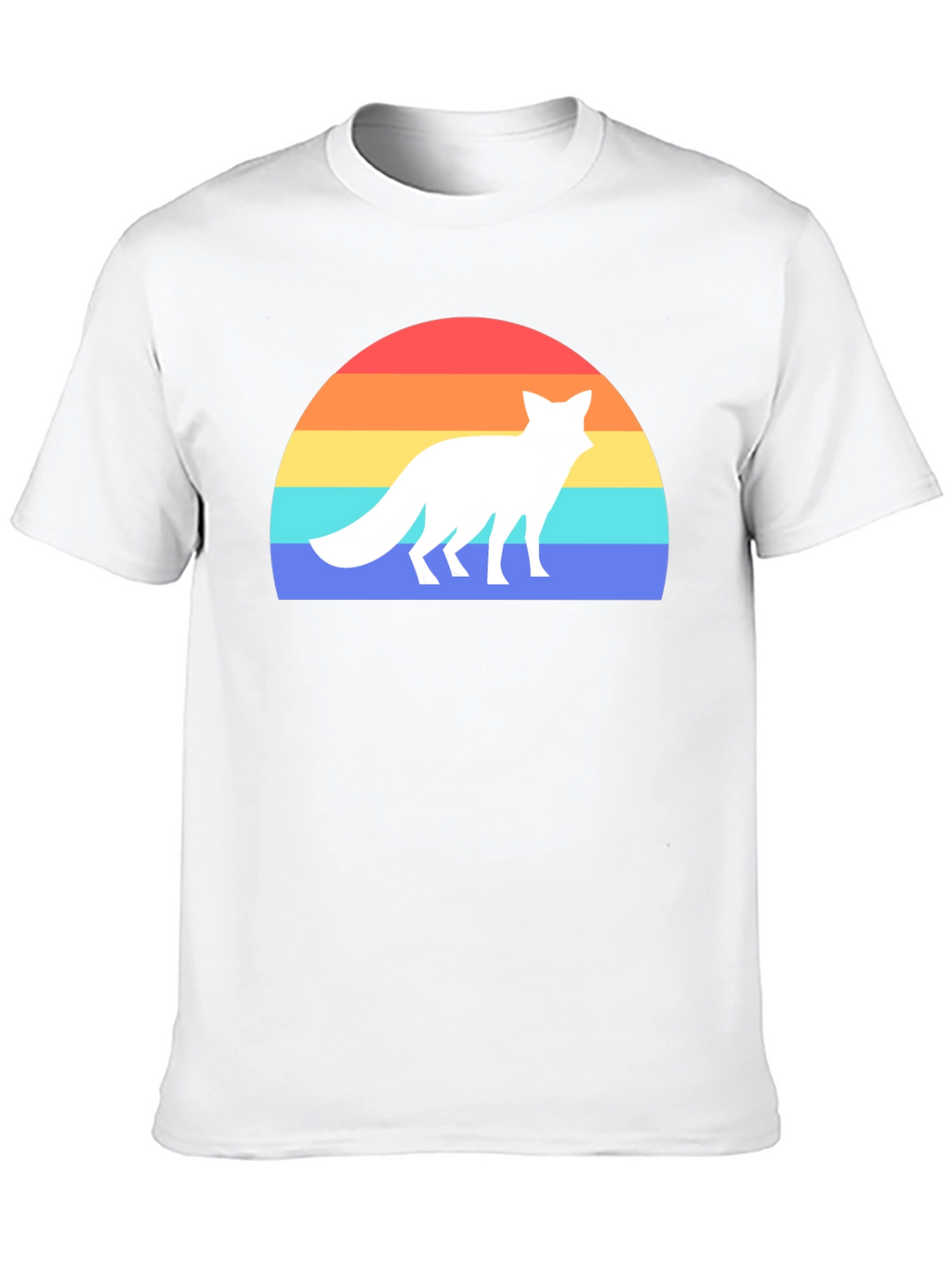 Retro Fox Sunset Graphic Tee - Black T-Shirt